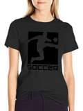 Soccer Graphic Tee - Black Cotton T-Shirt