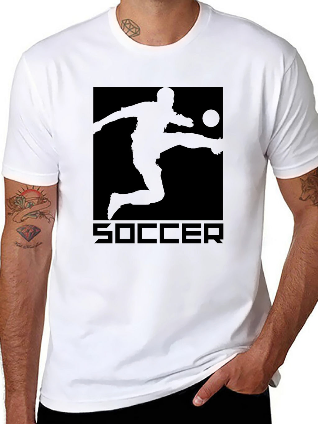 Soccer Graphic Tee - Black Cotton T-Shirt