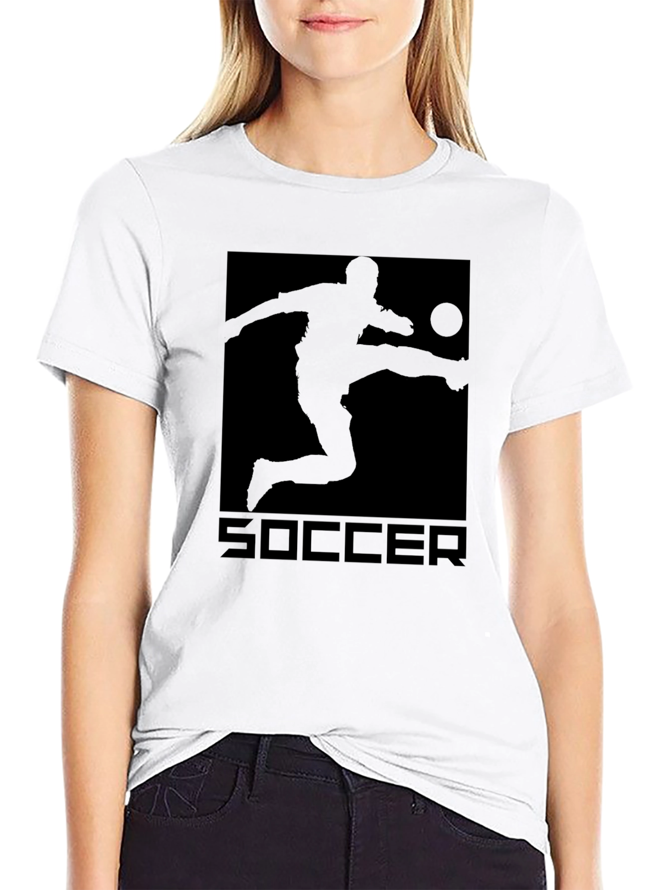 Soccer Graphic Tee - Black Cotton T-Shirt