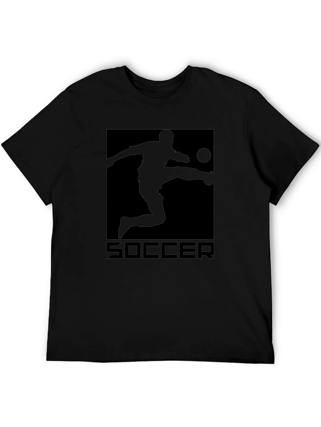Soccer Graphic Tee - Black Cotton T-Shirt