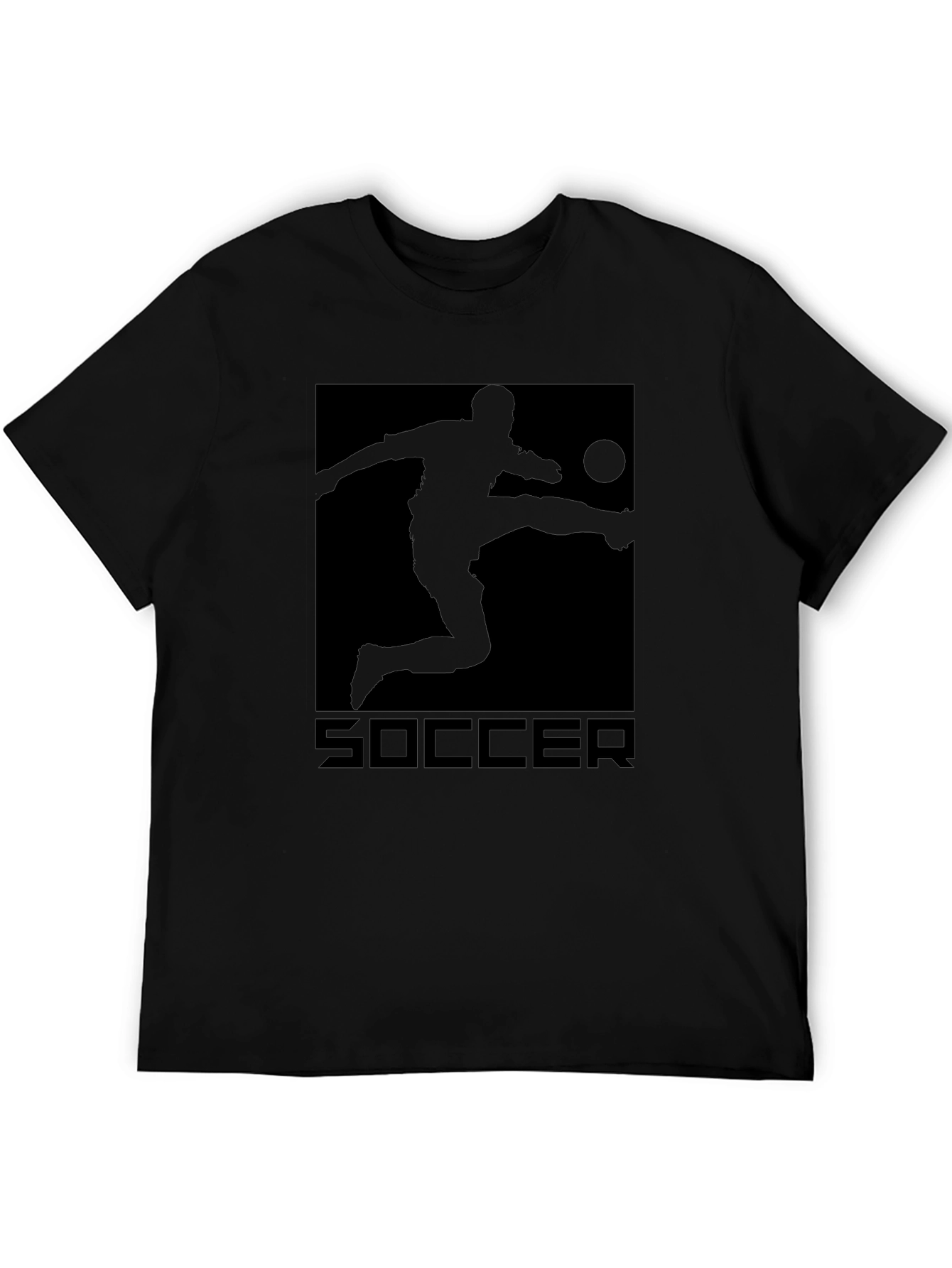 Soccer Graphic Tee - Black Cotton T-Shirt