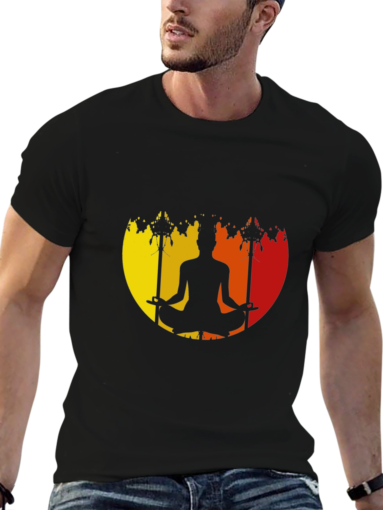 Meditate Sunset T-Shirt - Yoga Inspired Graphic Tee