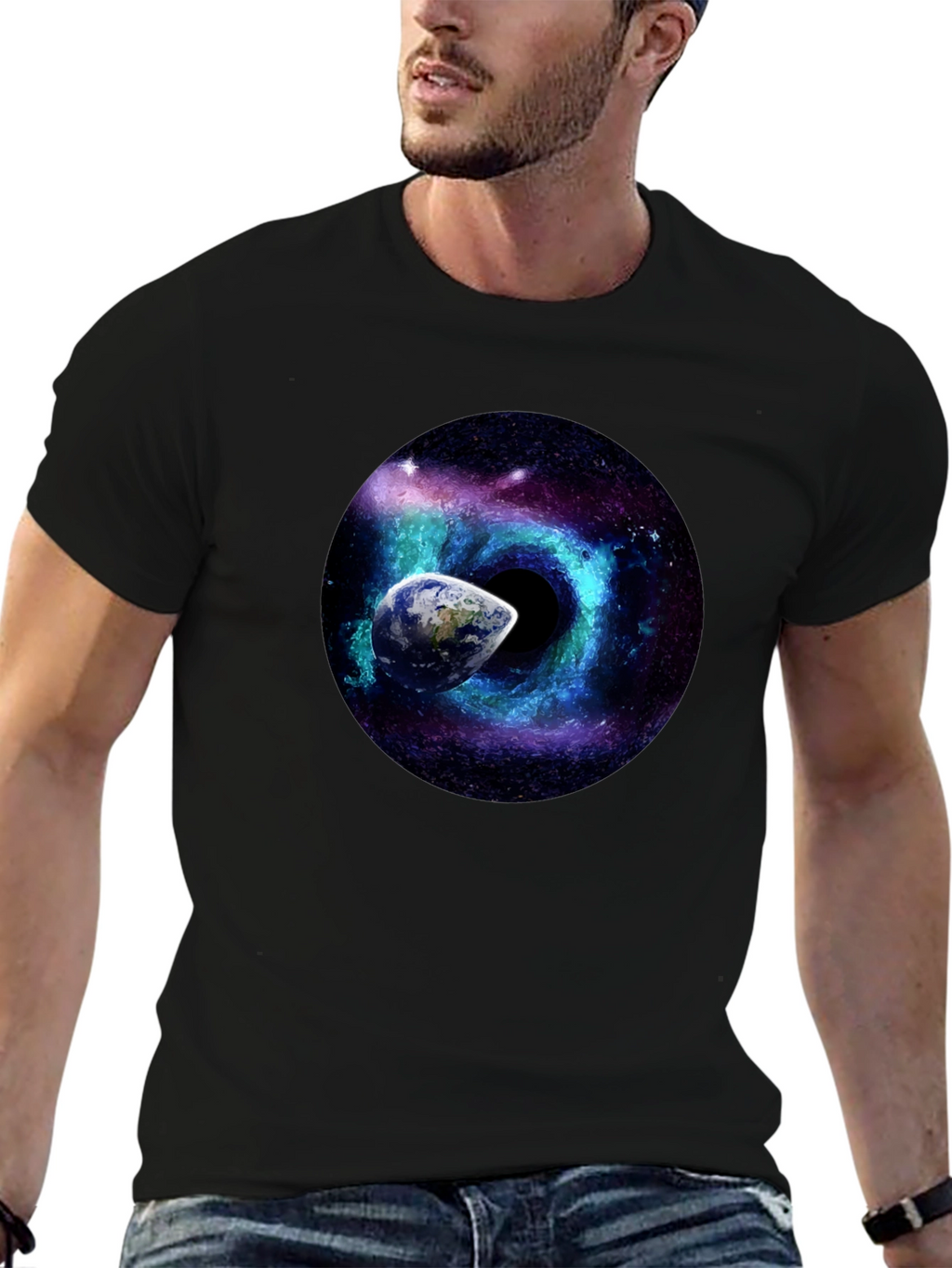 Cosmic Black Hole Earth T-Shirt