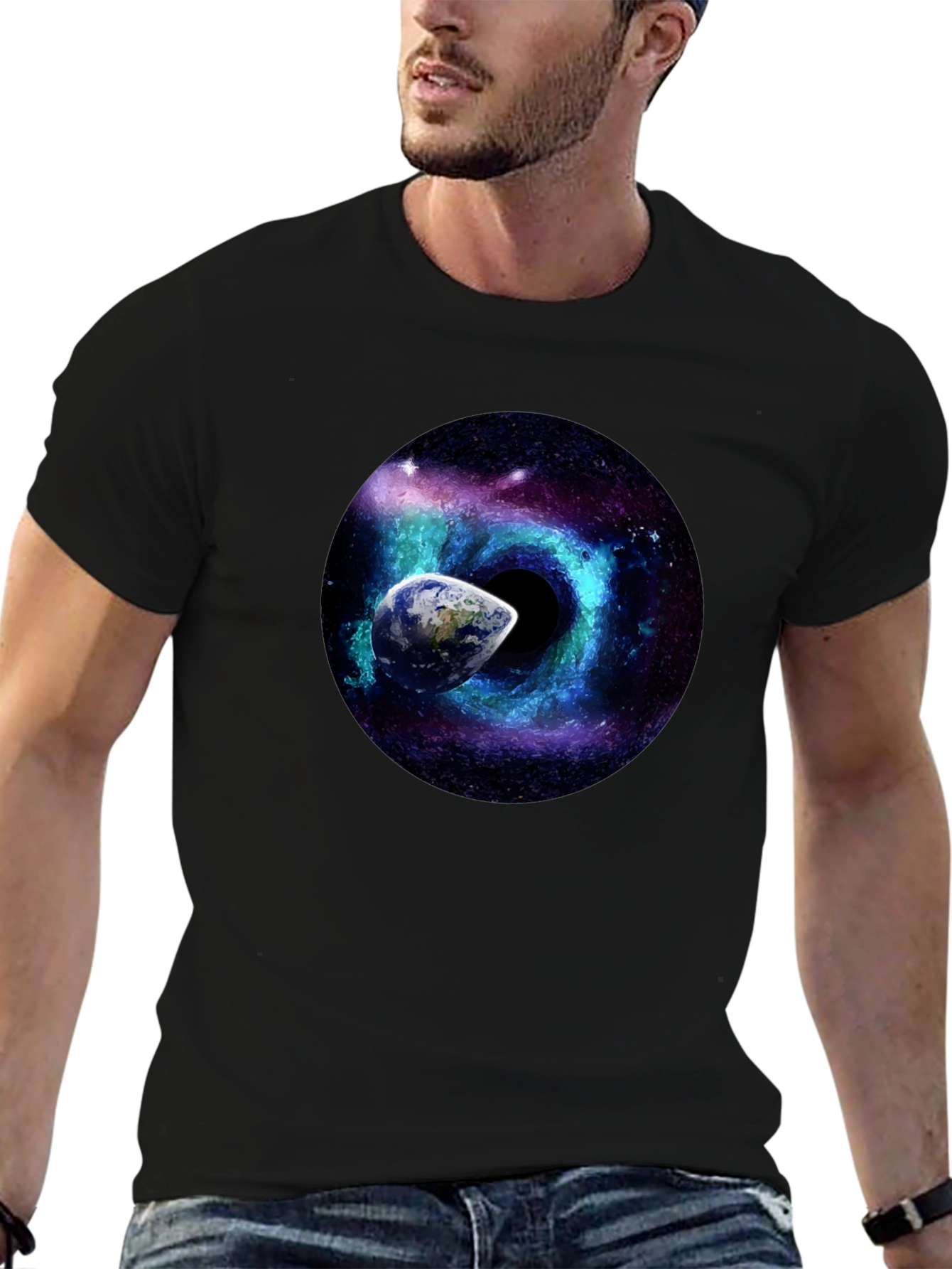 Cosmic Black Hole Earth T-Shirt
