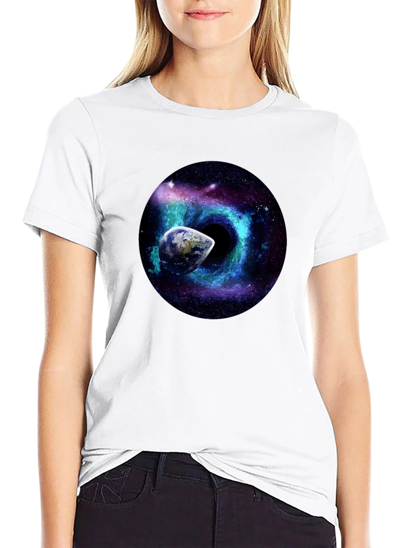 Cosmic Black Hole Earth T-Shirt