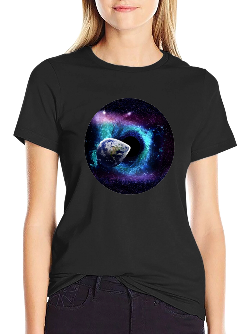 Cosmic Black Hole Earth T-Shirt