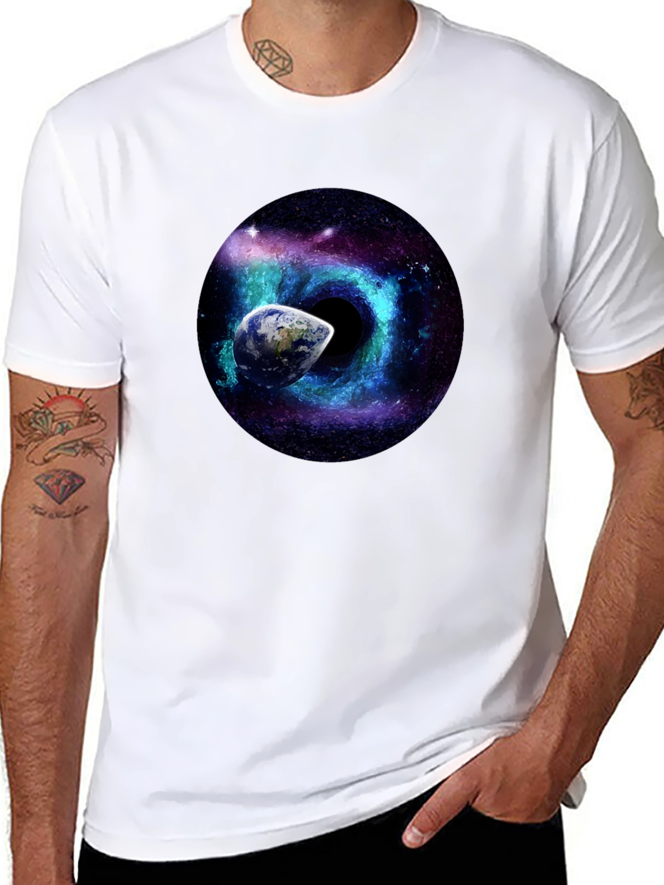 Cosmic Black Hole Earth T-Shirt