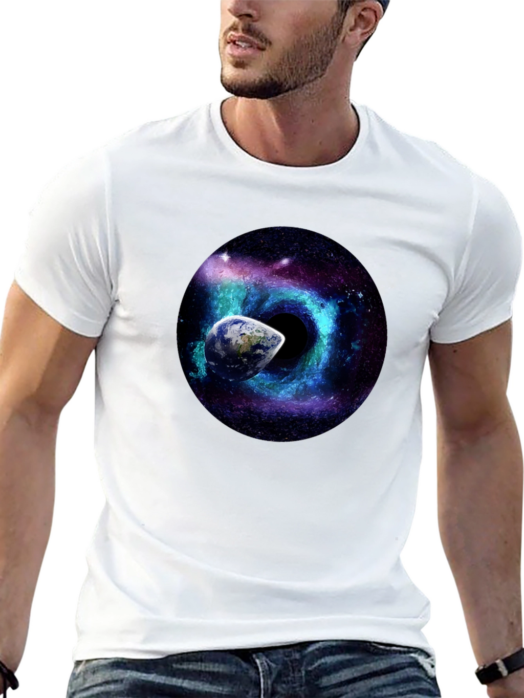 Cosmic Black Hole Earth T-Shirt