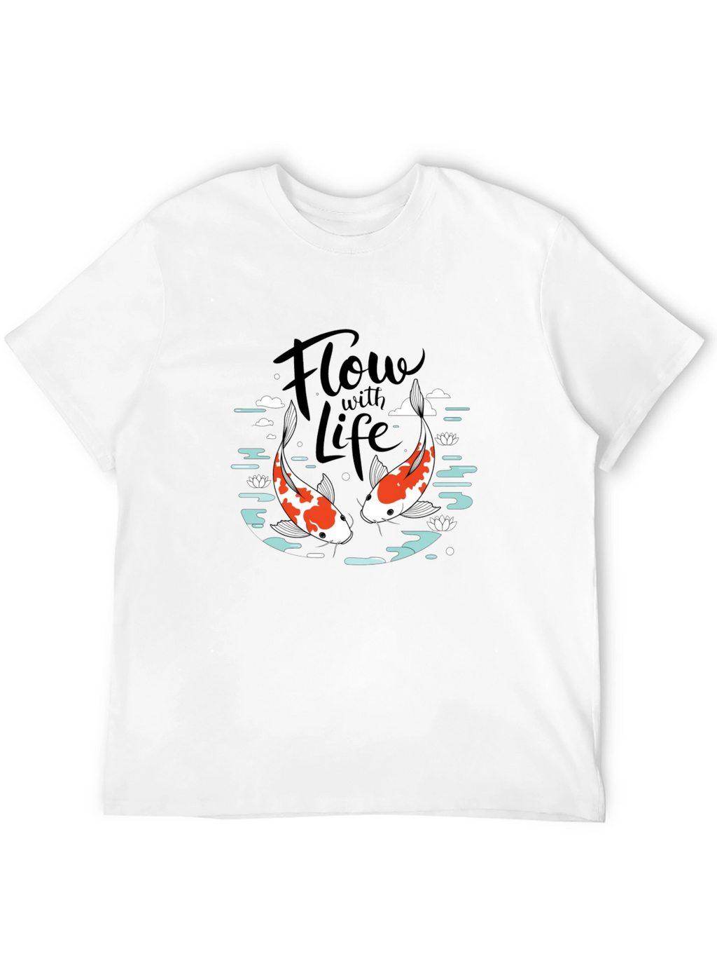 Koi Fish Flow with Life Graphic Tee
