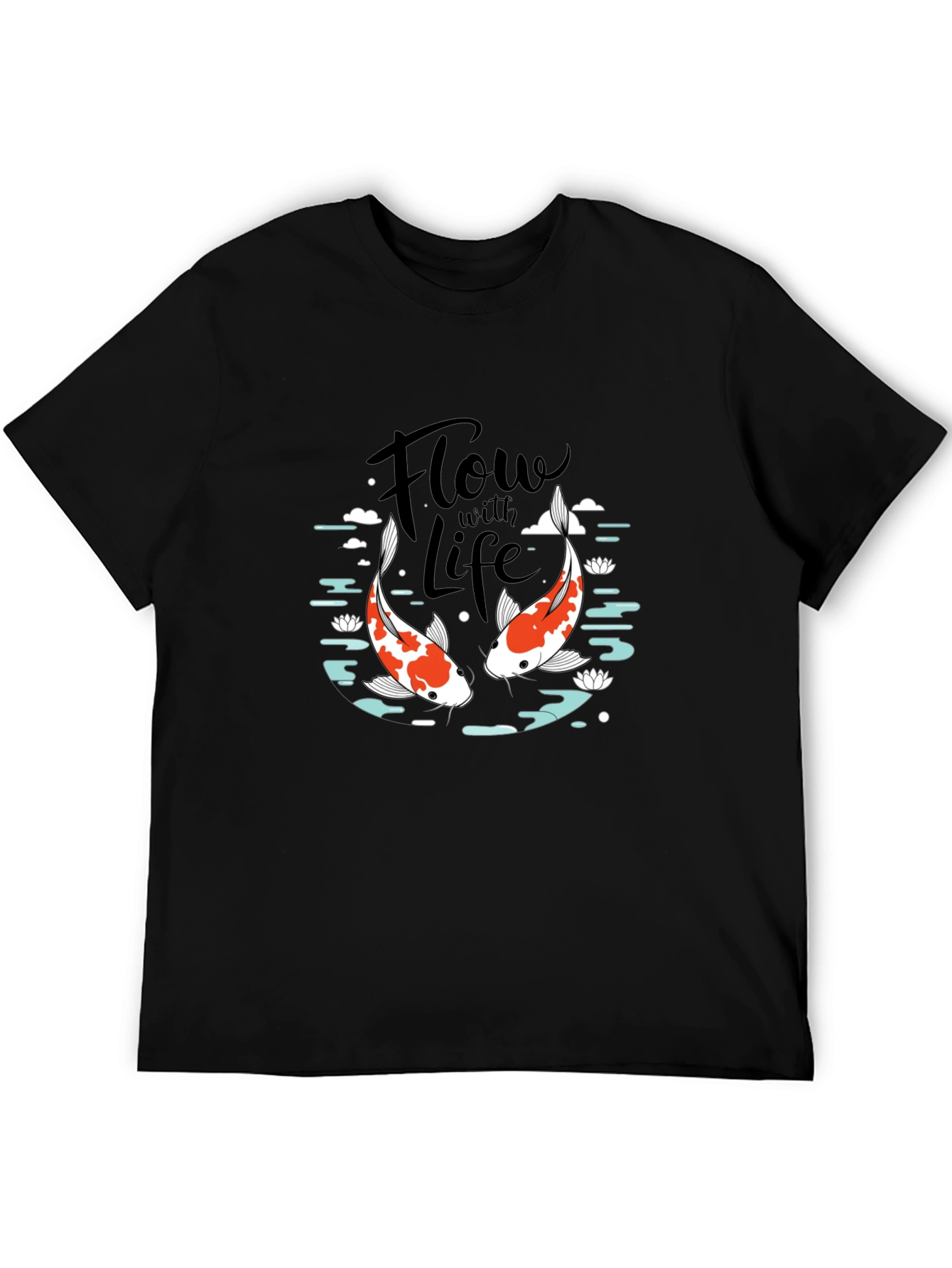 Koi Fish Flow with Life Graphic Tee