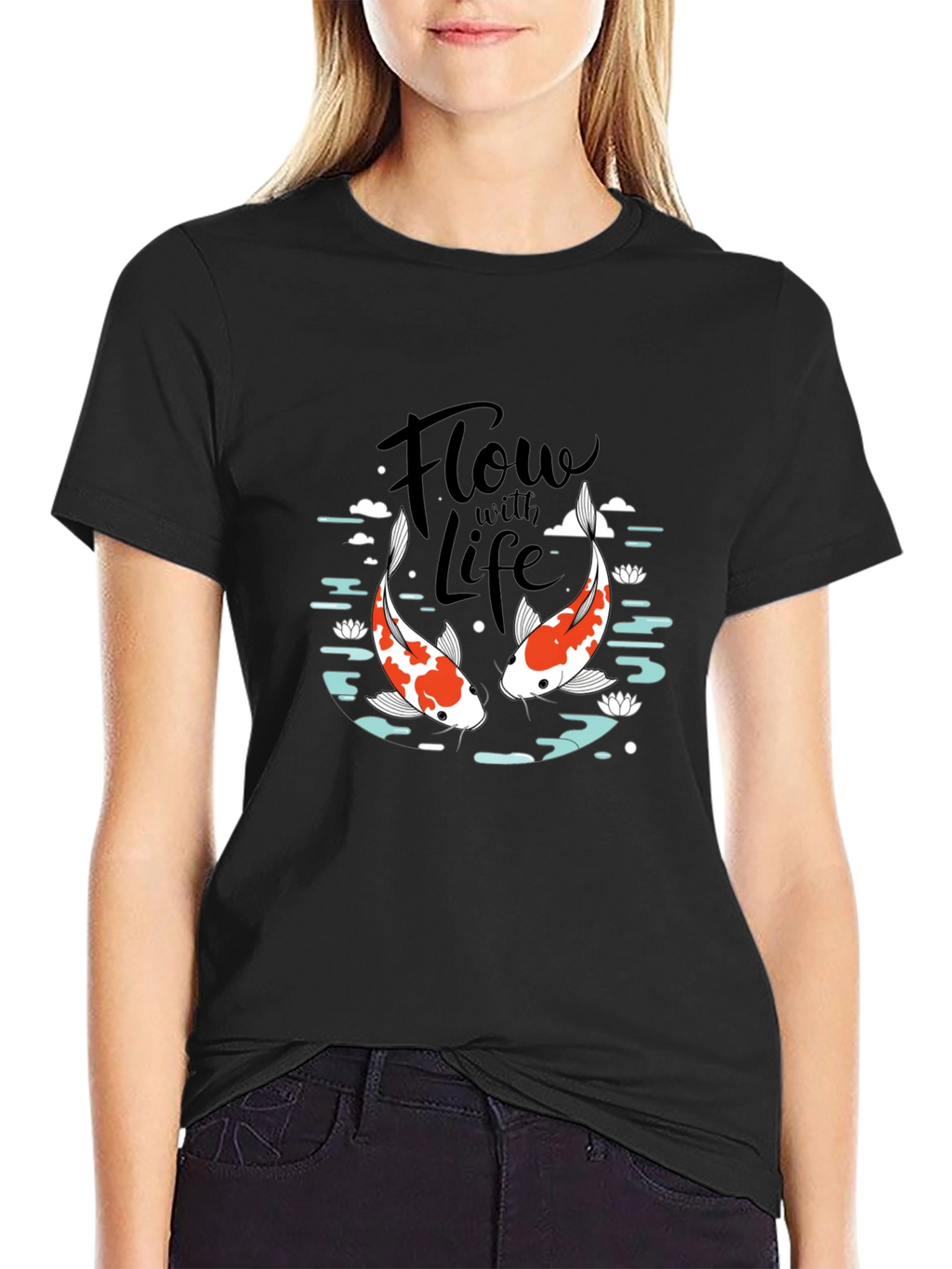 Koi Fish Flow with Life Graphic Tee