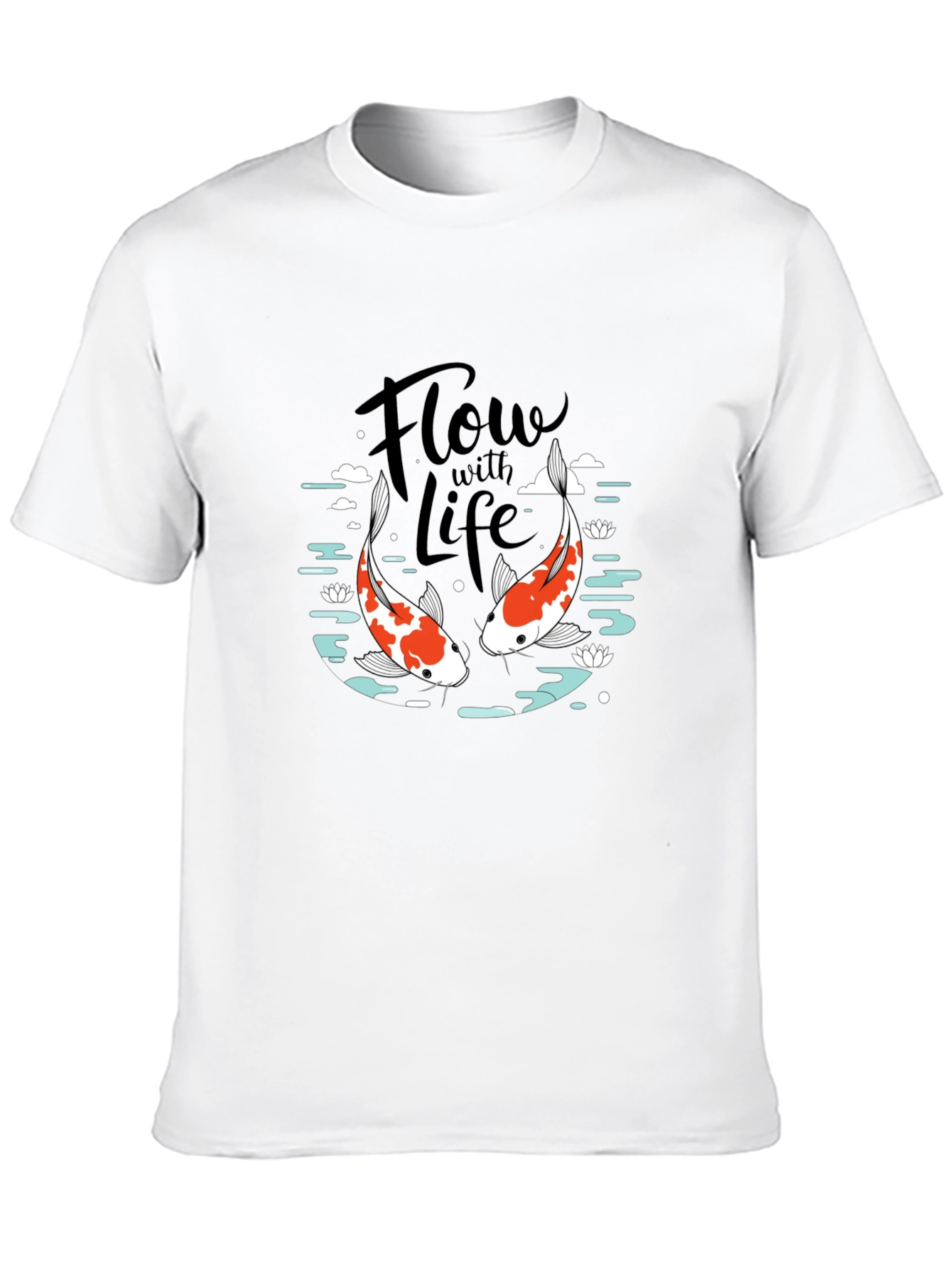 Koi Fish Flow with Life Graphic Tee