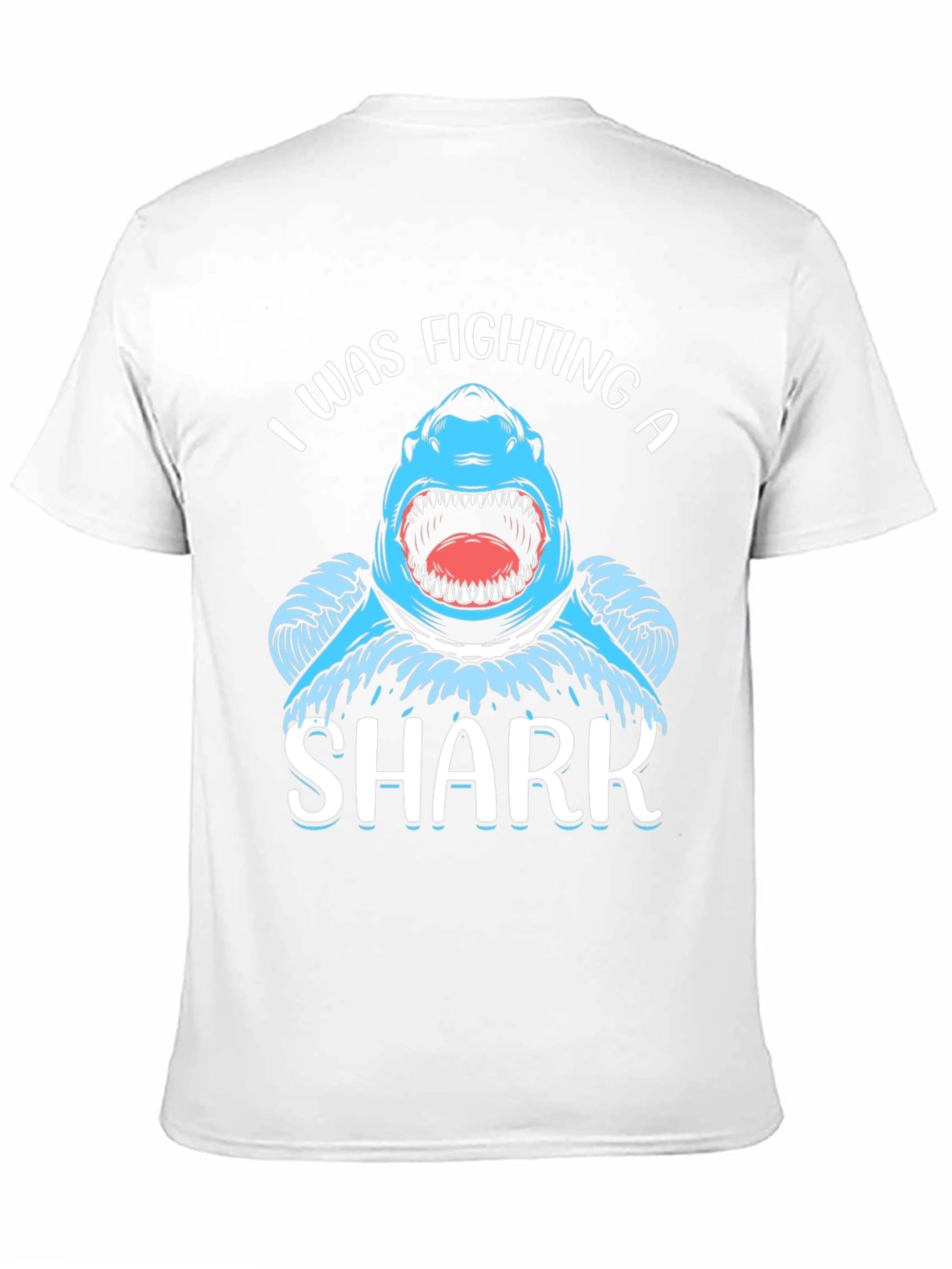 I Was Fighting a Shark Black T-Shirt