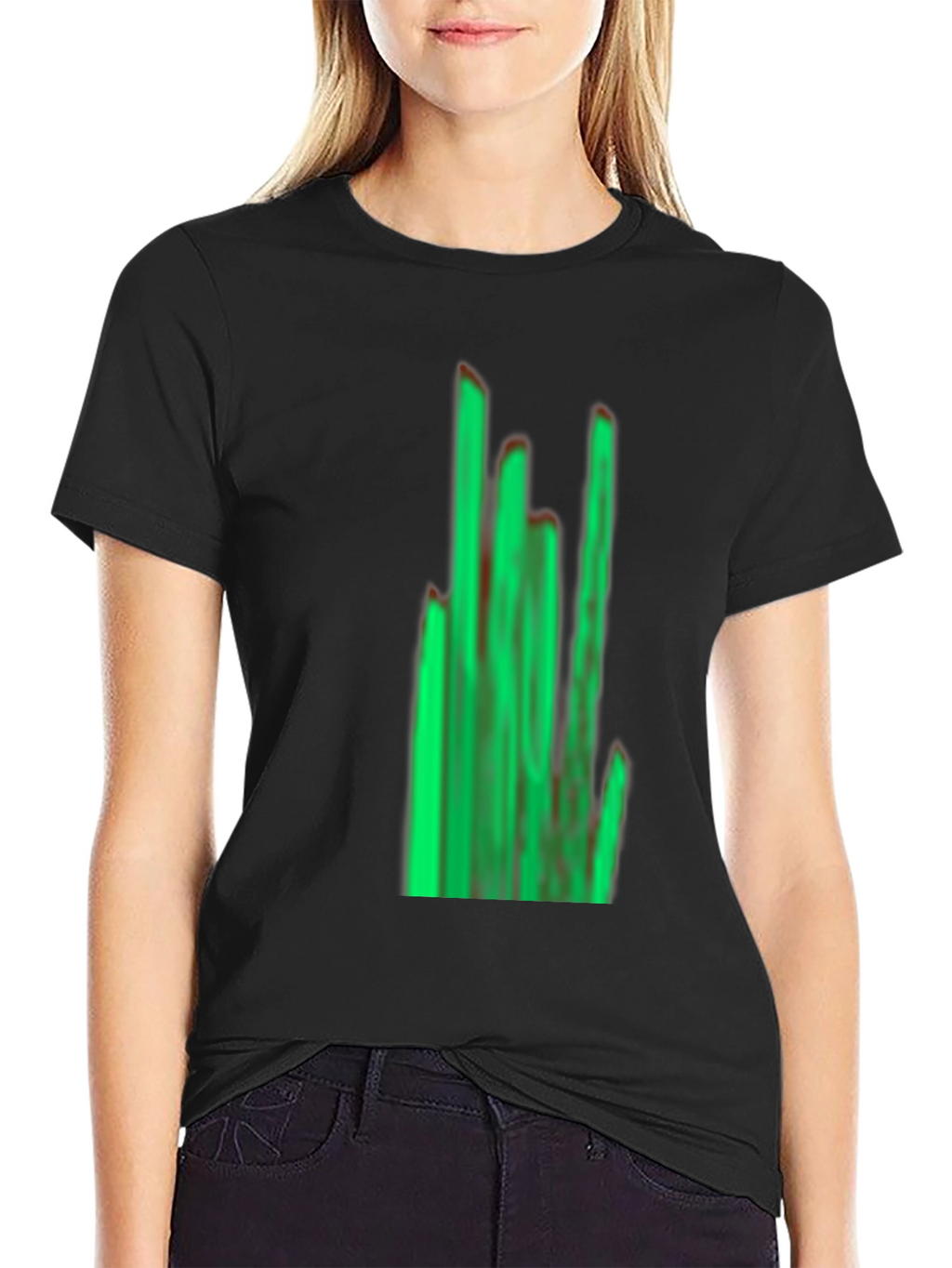Green Graphic Black T-Shirt