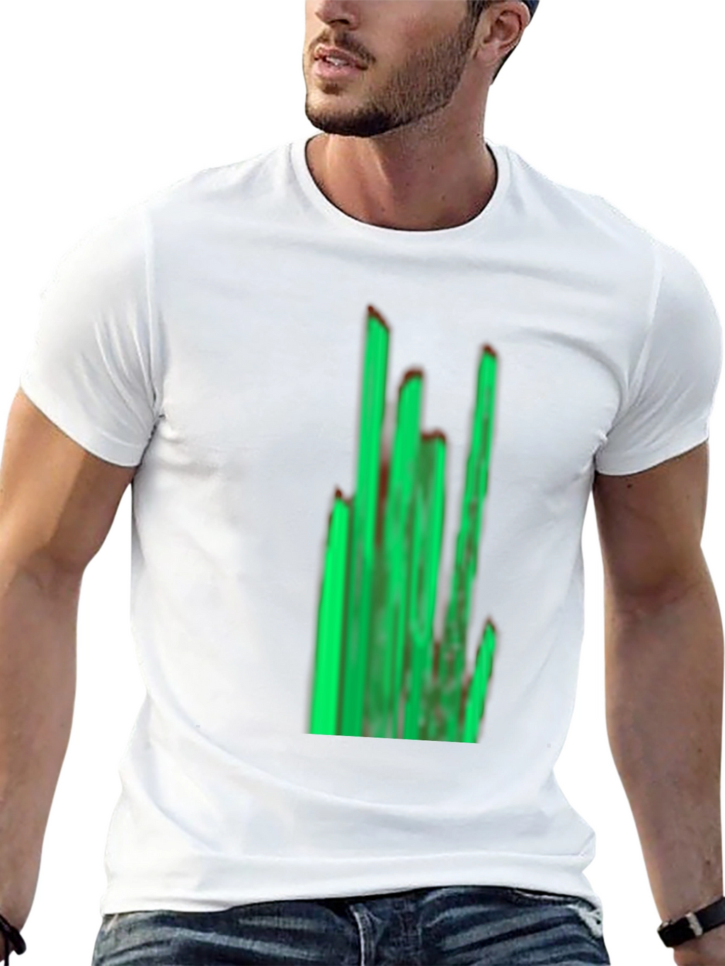 Green Graphic Black T-Shirt
