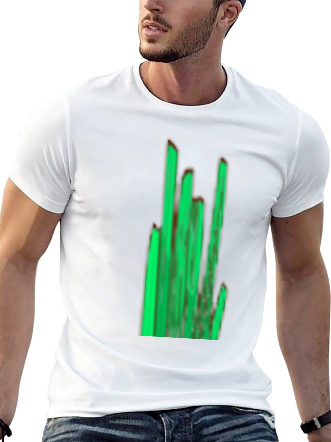 Green Graphic Black T-Shirt