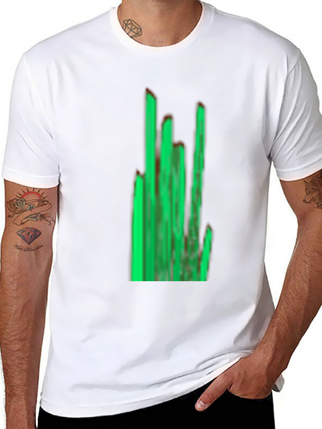 Green Graphic Black T-Shirt