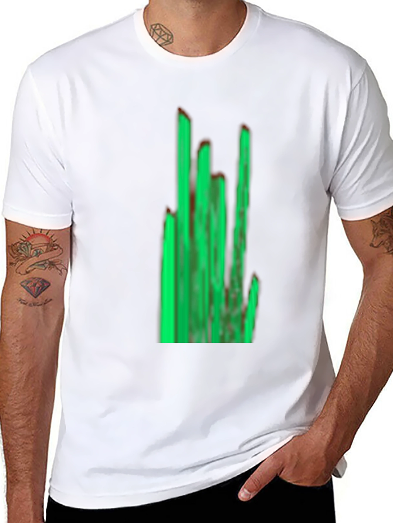 Green Graphic Black T-Shirt