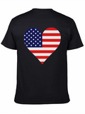 USA Flag Heart T-Shirt - Patriotic Pride!