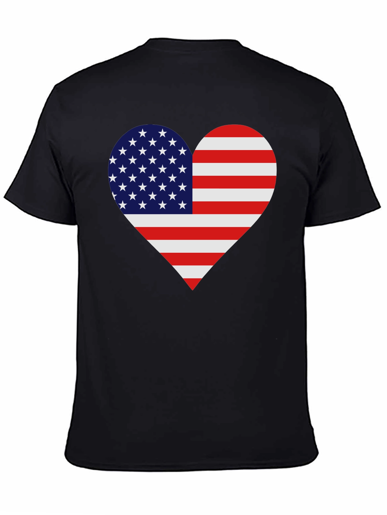 USA Flag Heart T-Shirt - Patriotic Pride!