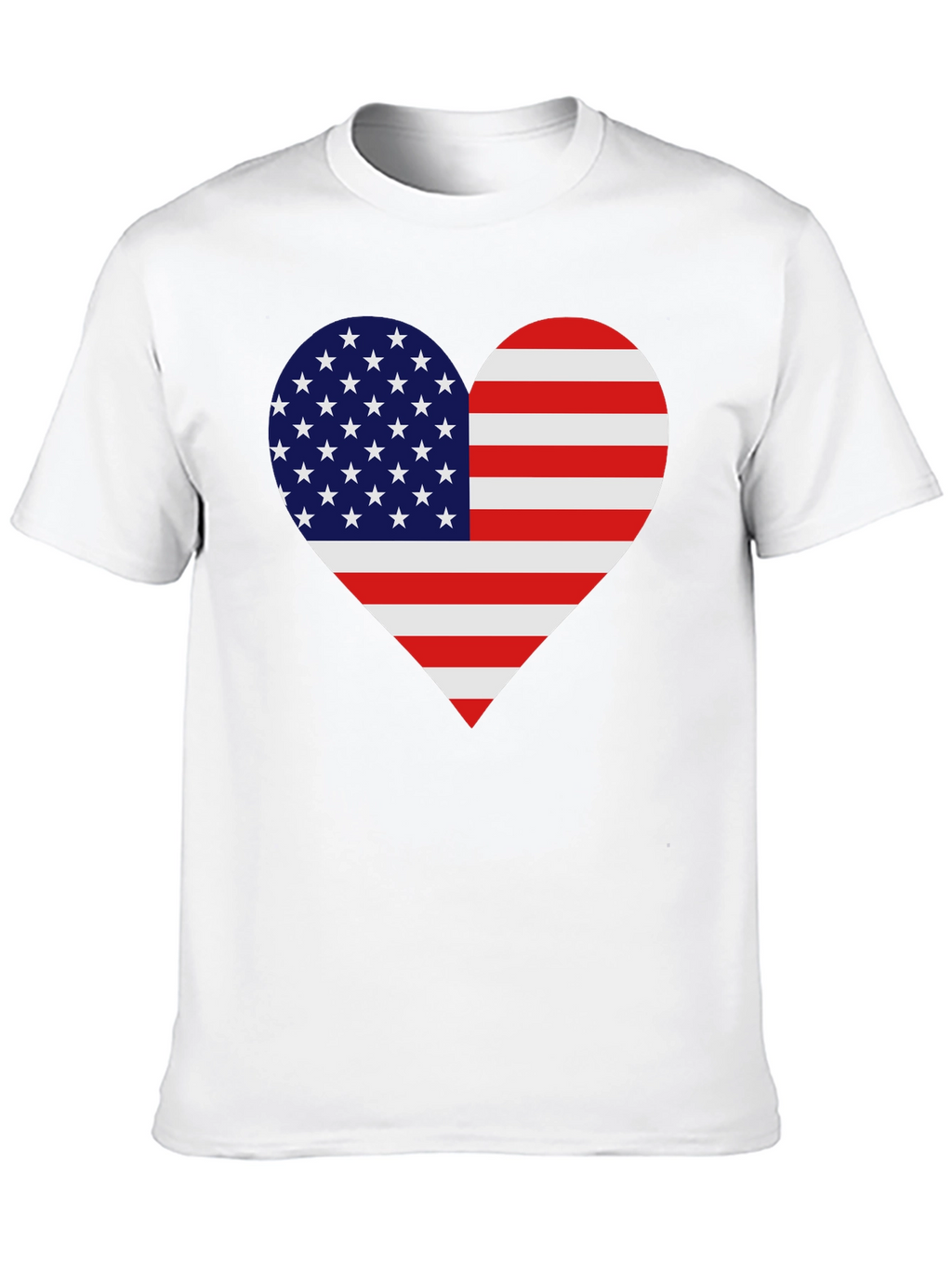 USA Flag Heart T-Shirt - Patriotic Pride!