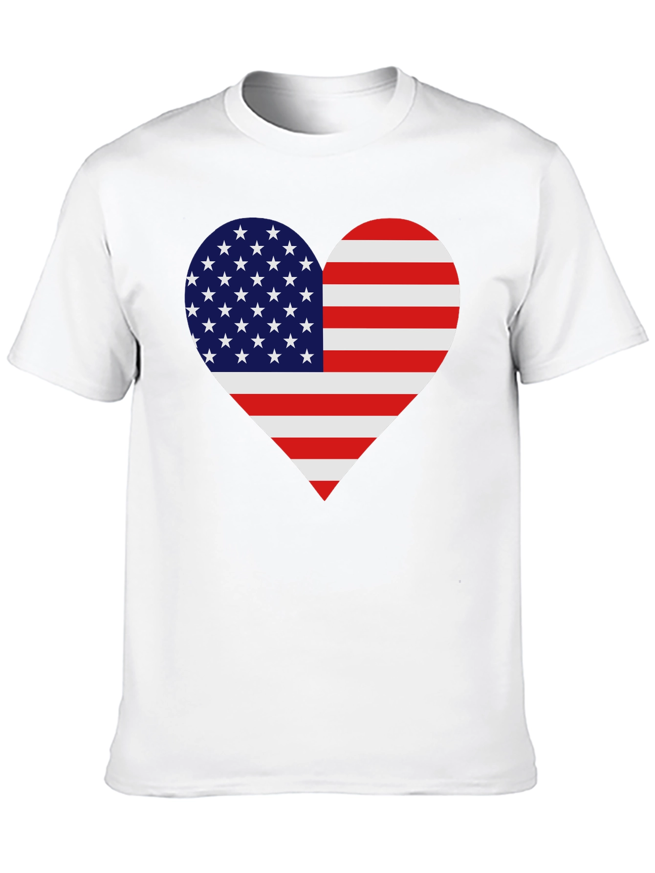 USA Flag Heart T-Shirt - Patriotic Pride!