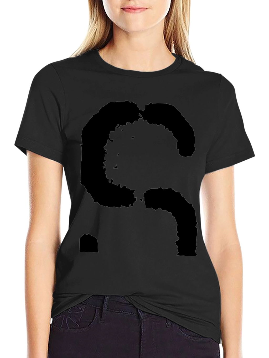 Abstract S Black Graphic Tee - Mens Casual Style