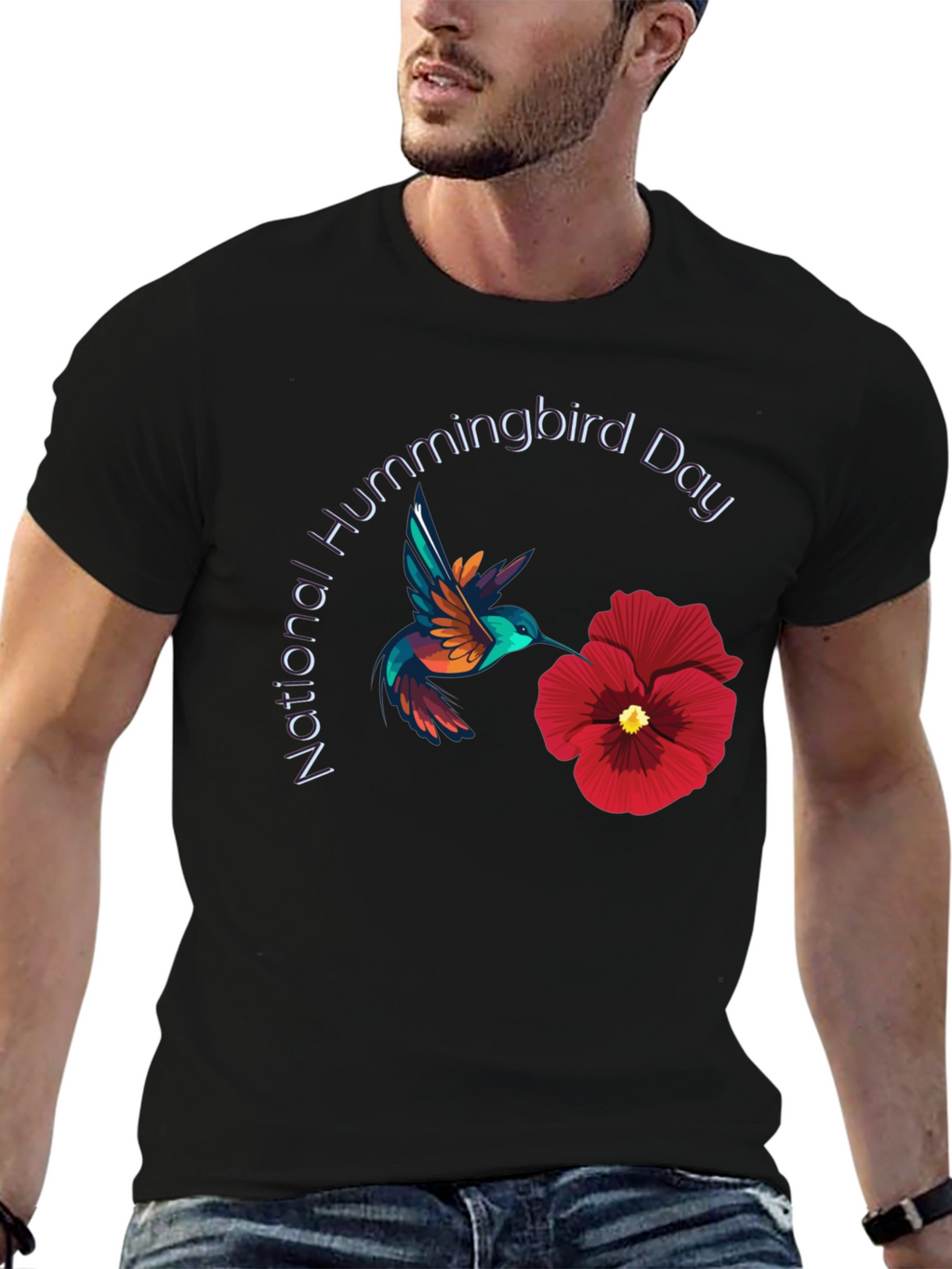 National Hummingbird Day Black T-Shirt