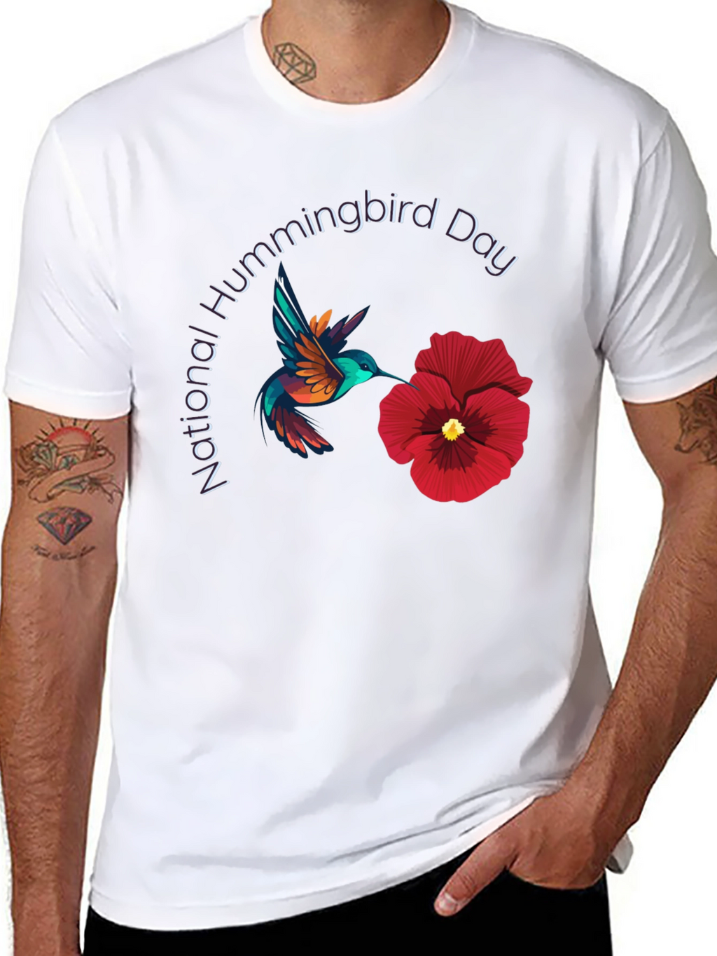 National Hummingbird Day Black T-Shirt