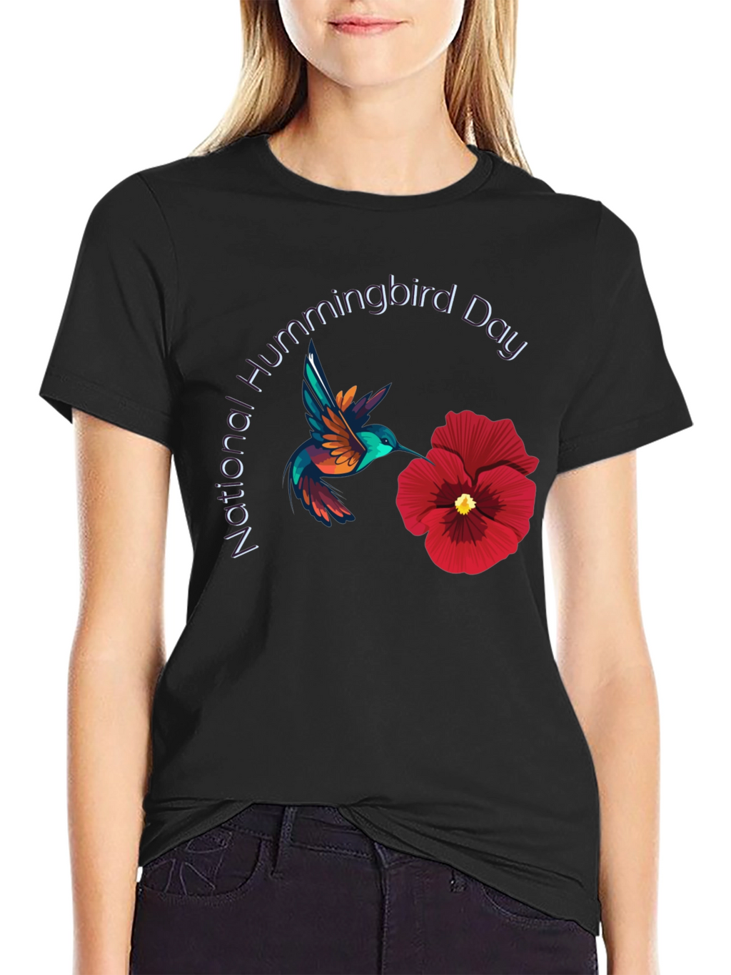 National Hummingbird Day Black T-Shirt