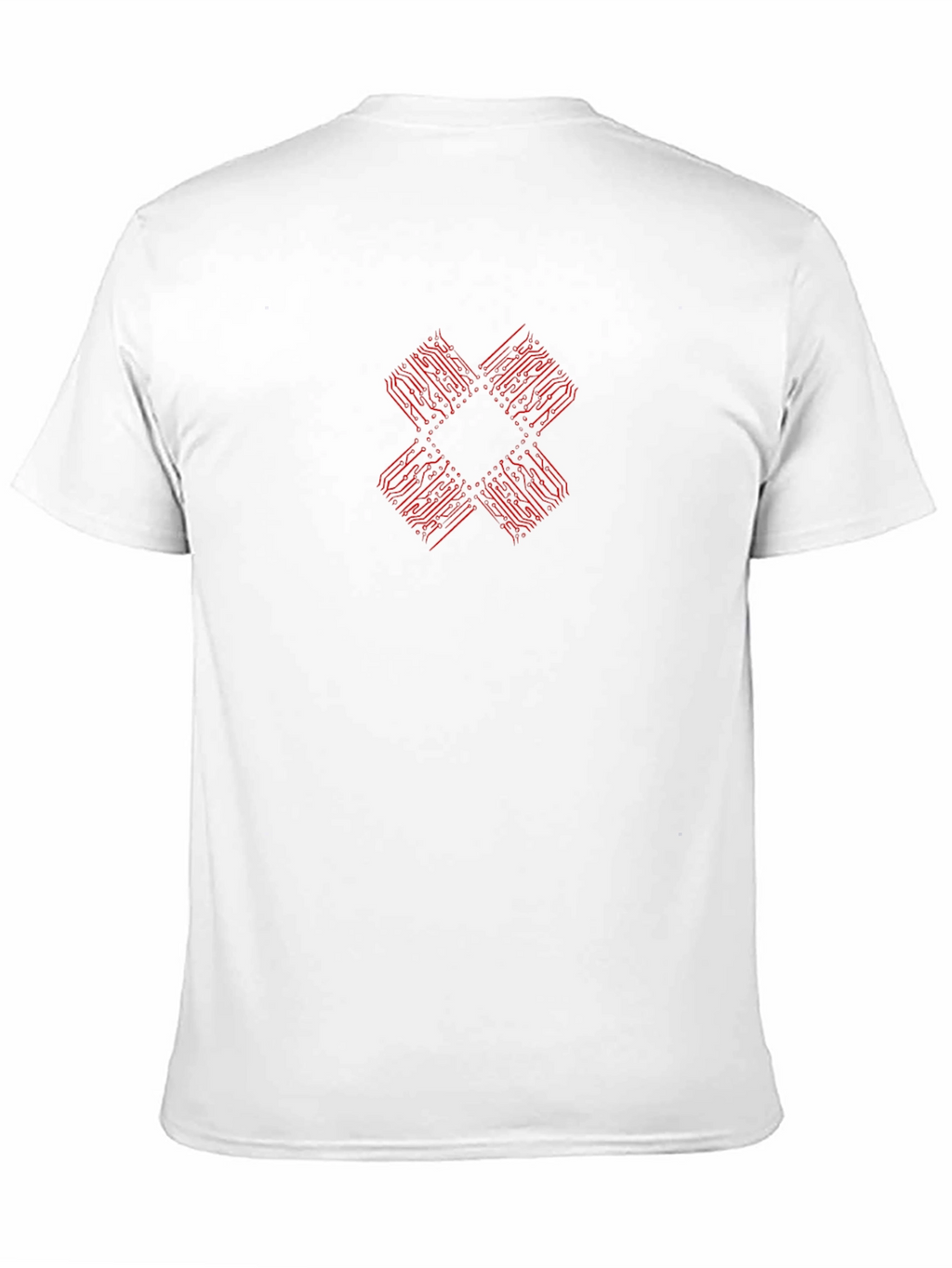 Red Circuit Board Graphic Black T-Shirt