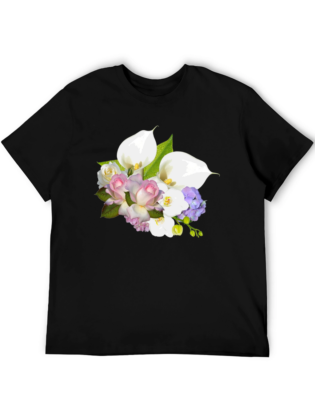 Floral Bouquet Graphic Tee - Elegant Design