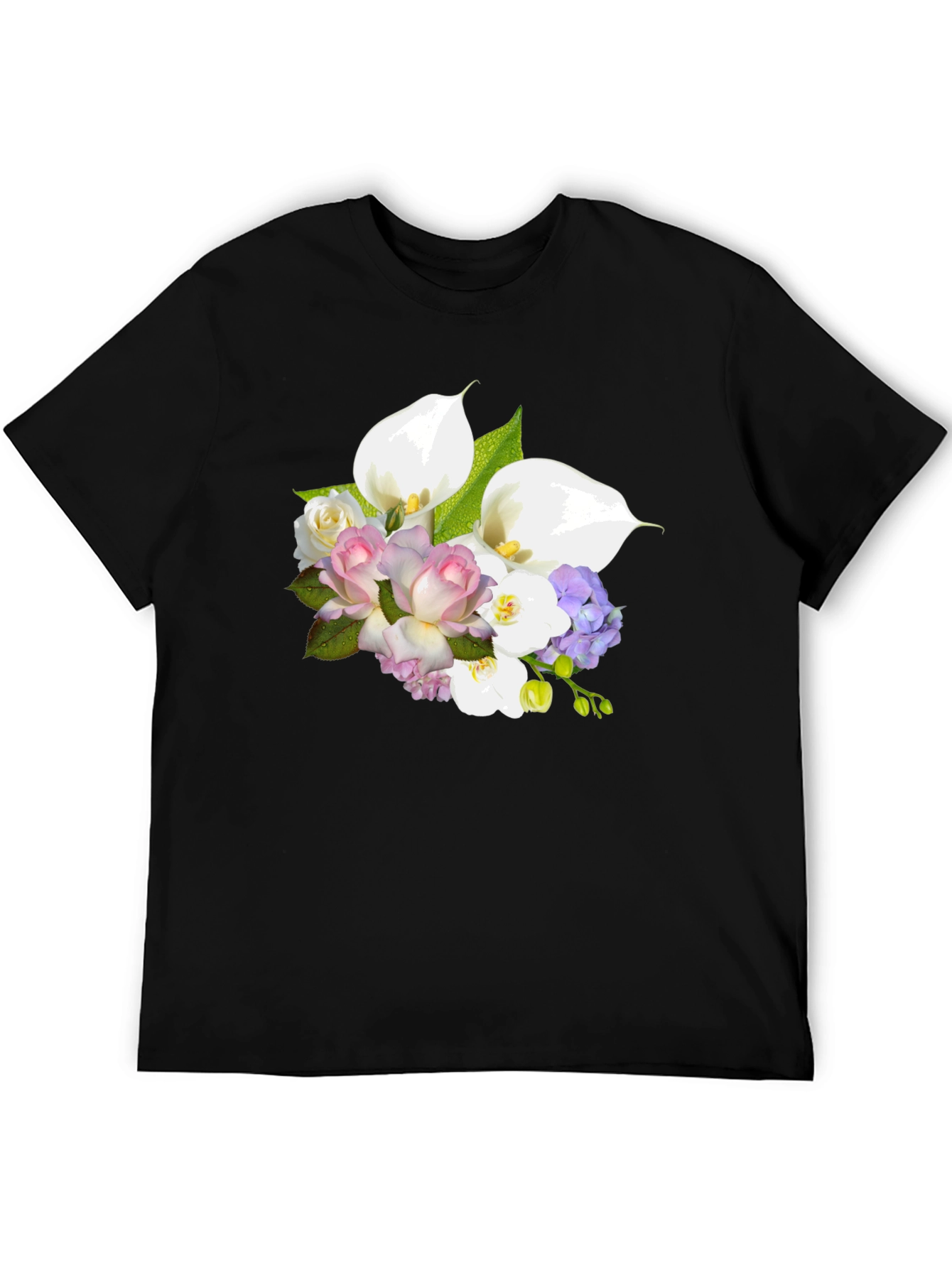 Floral Bouquet Graphic Tee - Elegant Design