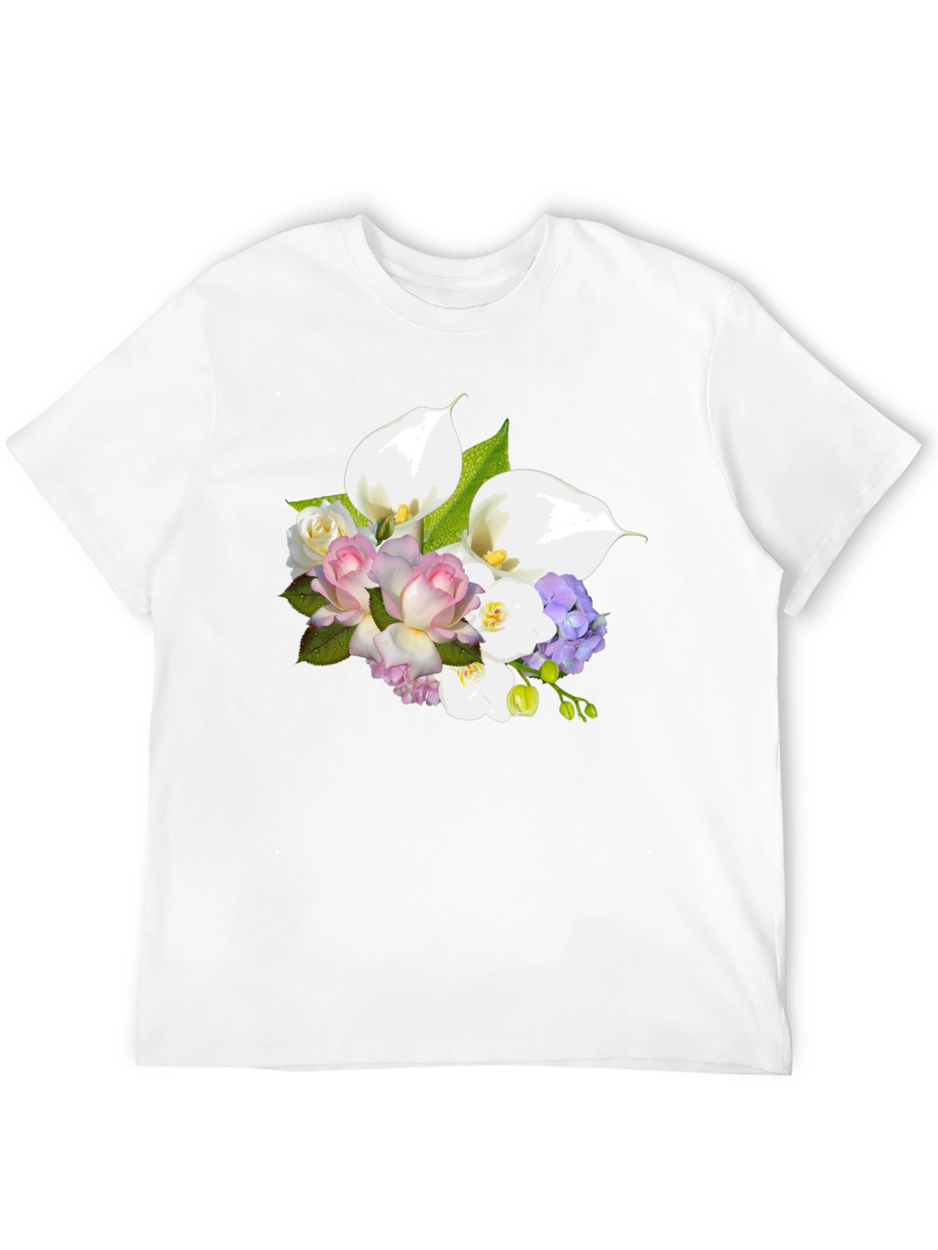 Floral Bouquet Graphic Tee - Elegant Design
