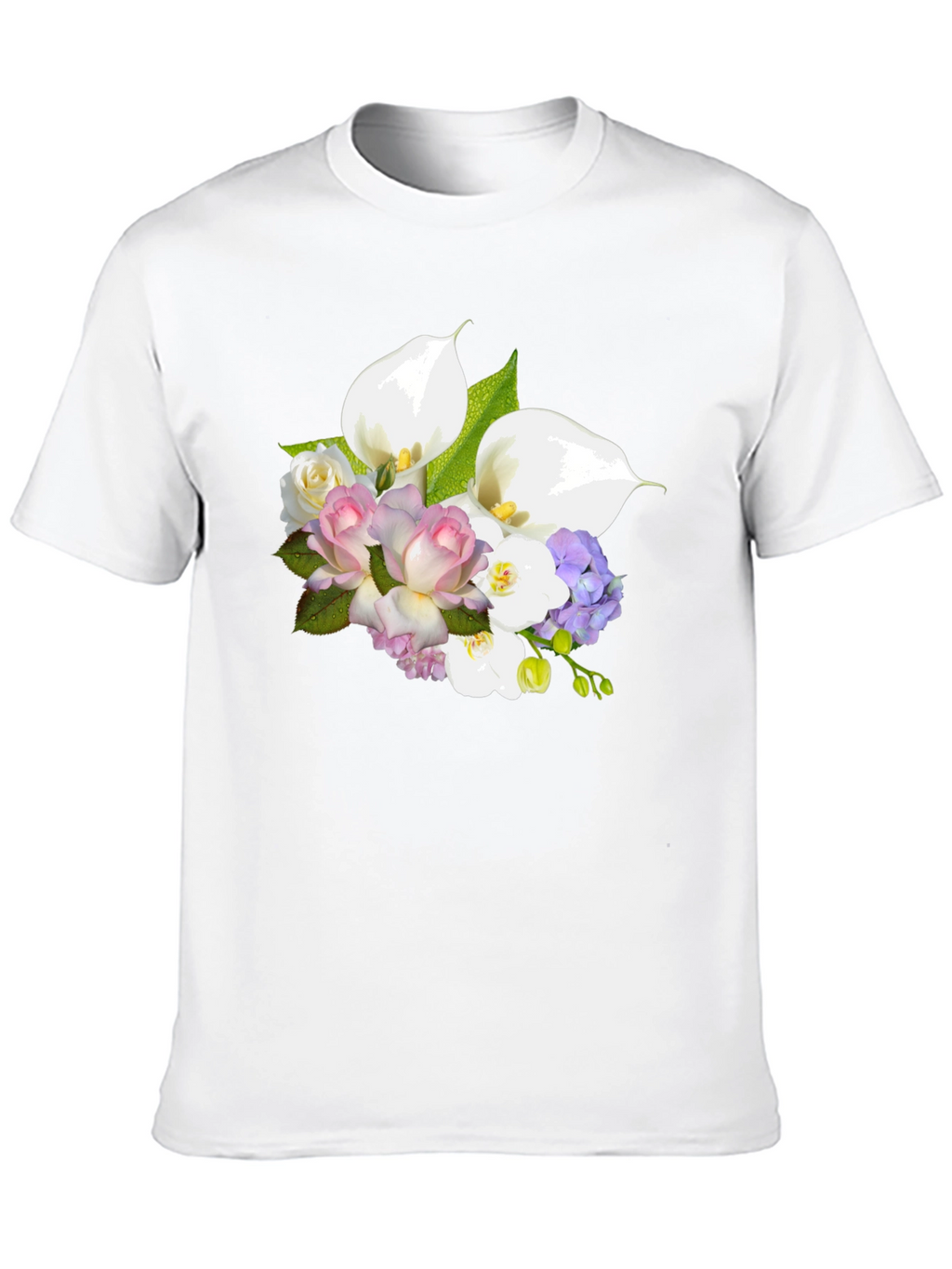 Floral Bouquet Graphic Tee - Elegant Design
