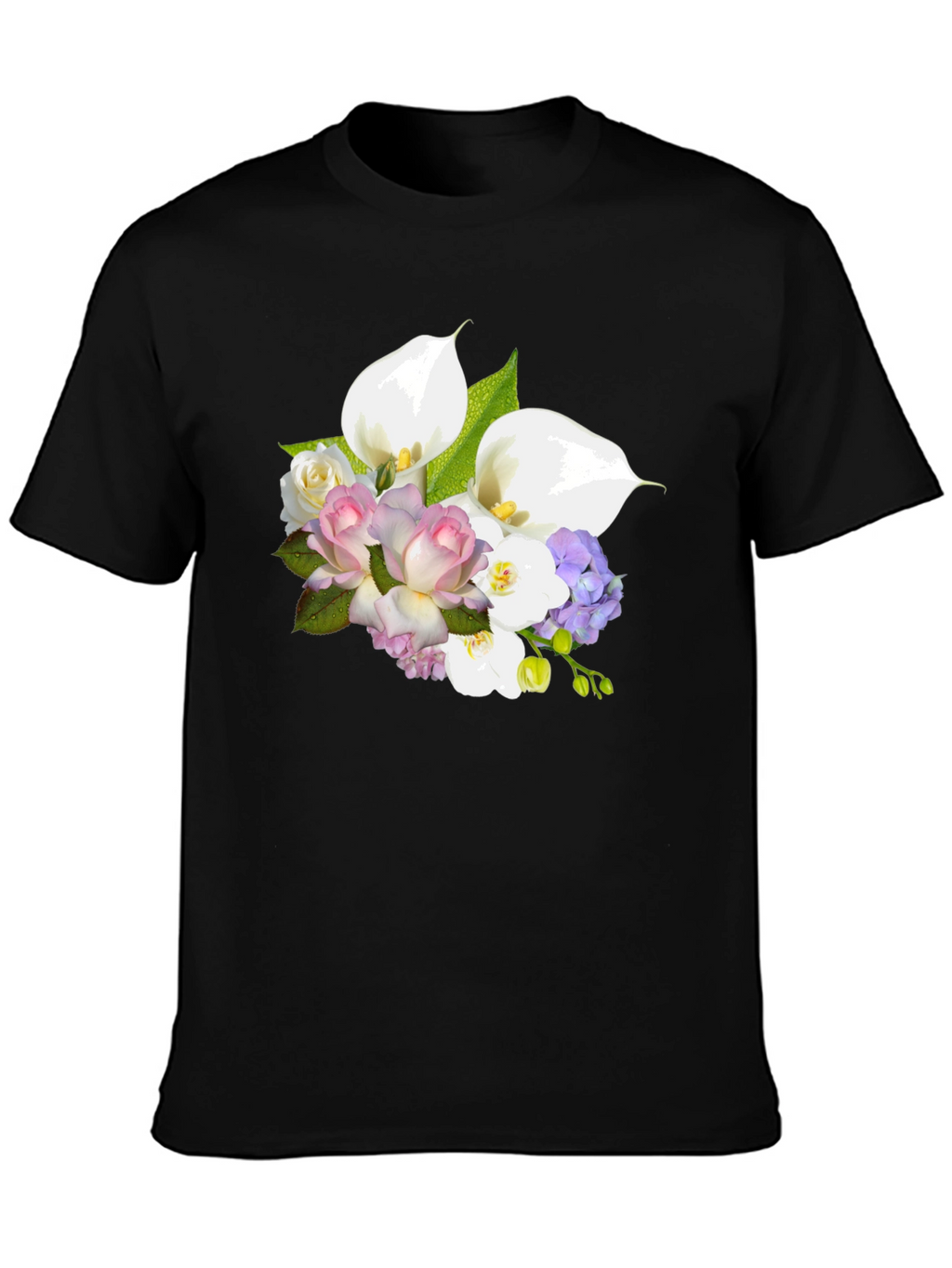 Floral Bouquet Graphic Tee - Elegant Design