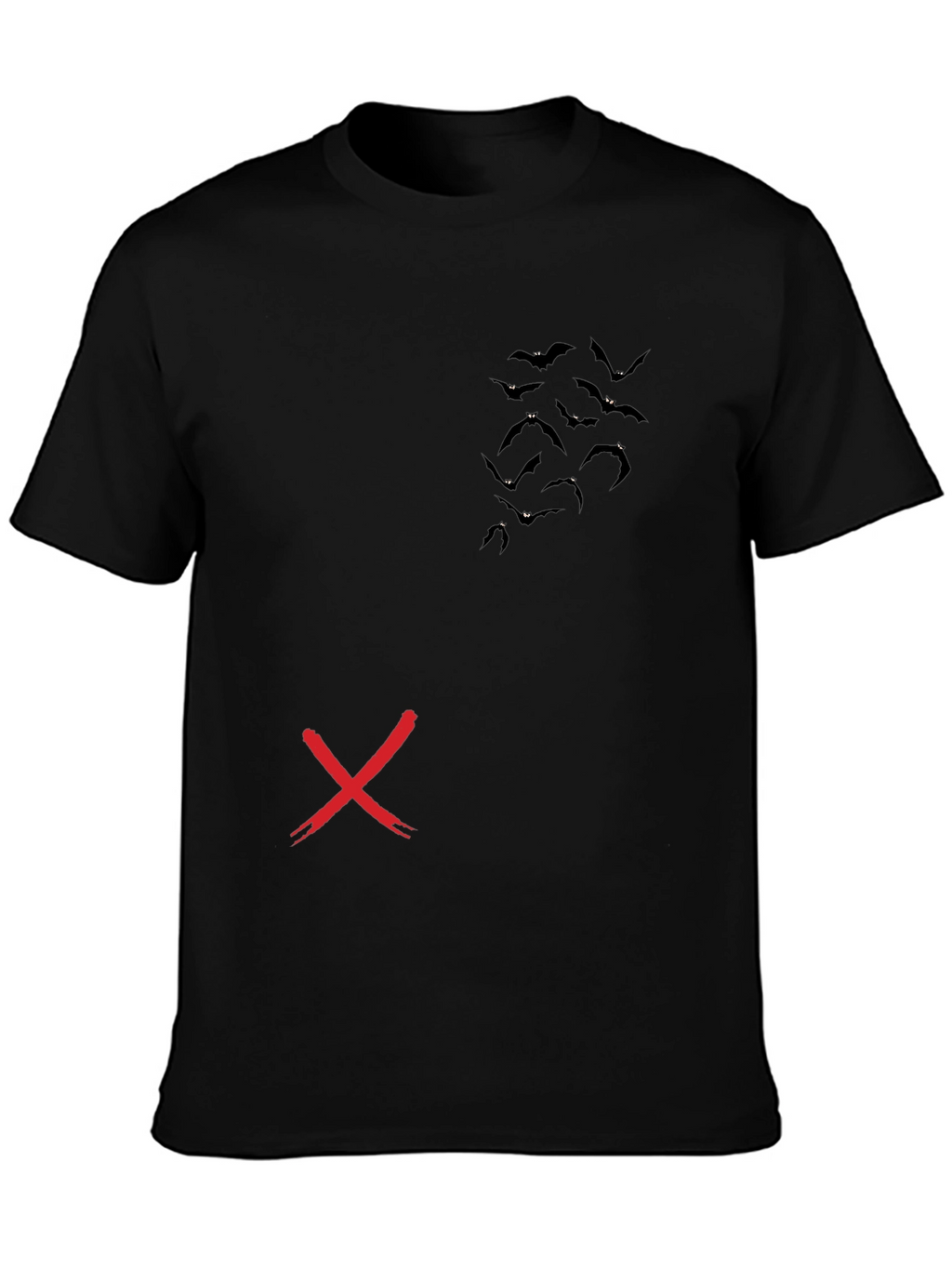 Bat Silhouette Graphic Tee - Mens Black T-Shirt