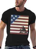 Patriotic Soldier T-Shirt: American Flag Design