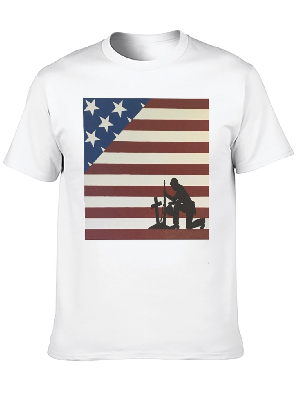 Patriotic Soldier T-Shirt: American Flag Design