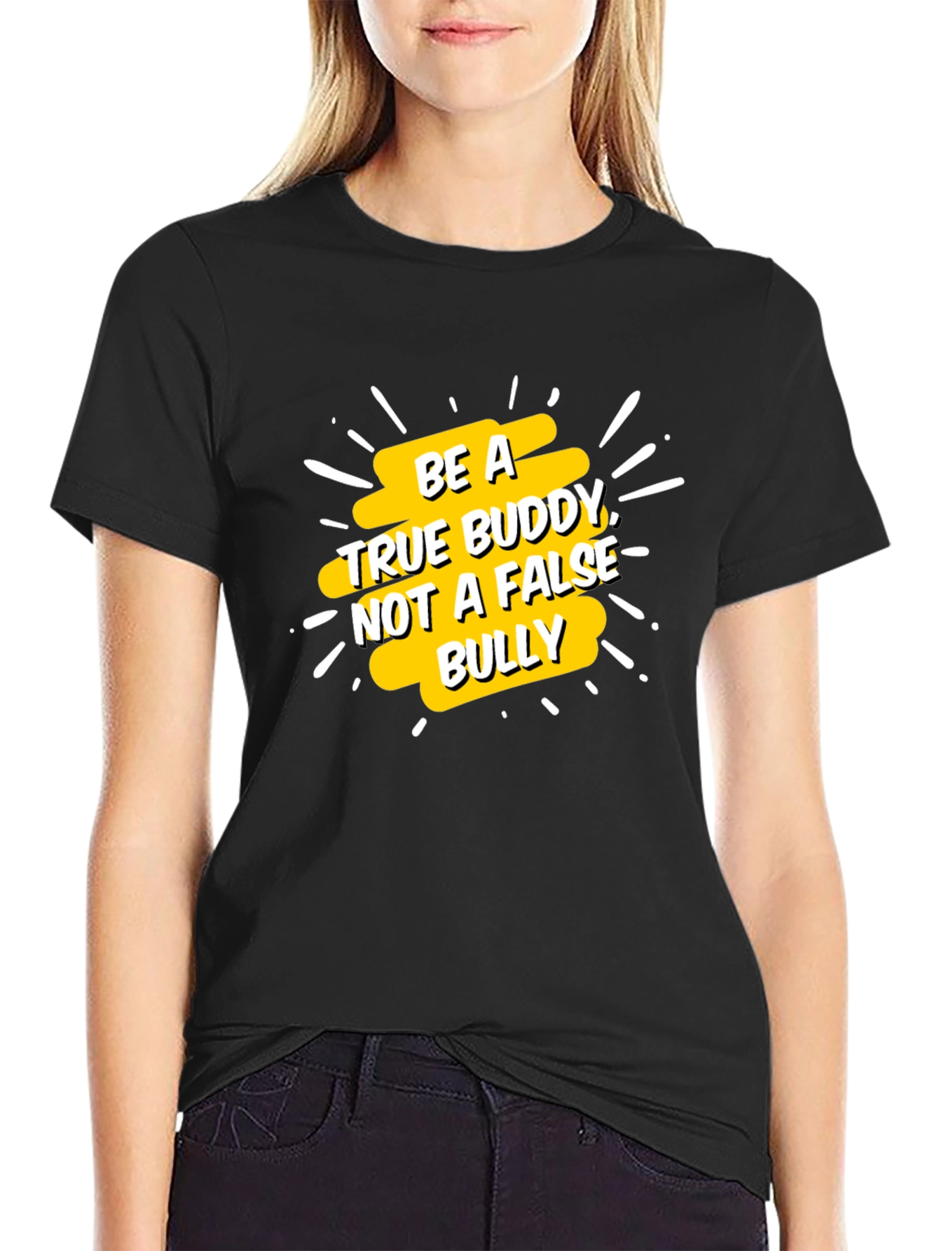 Be a True Buddy Graphic Tee - Black