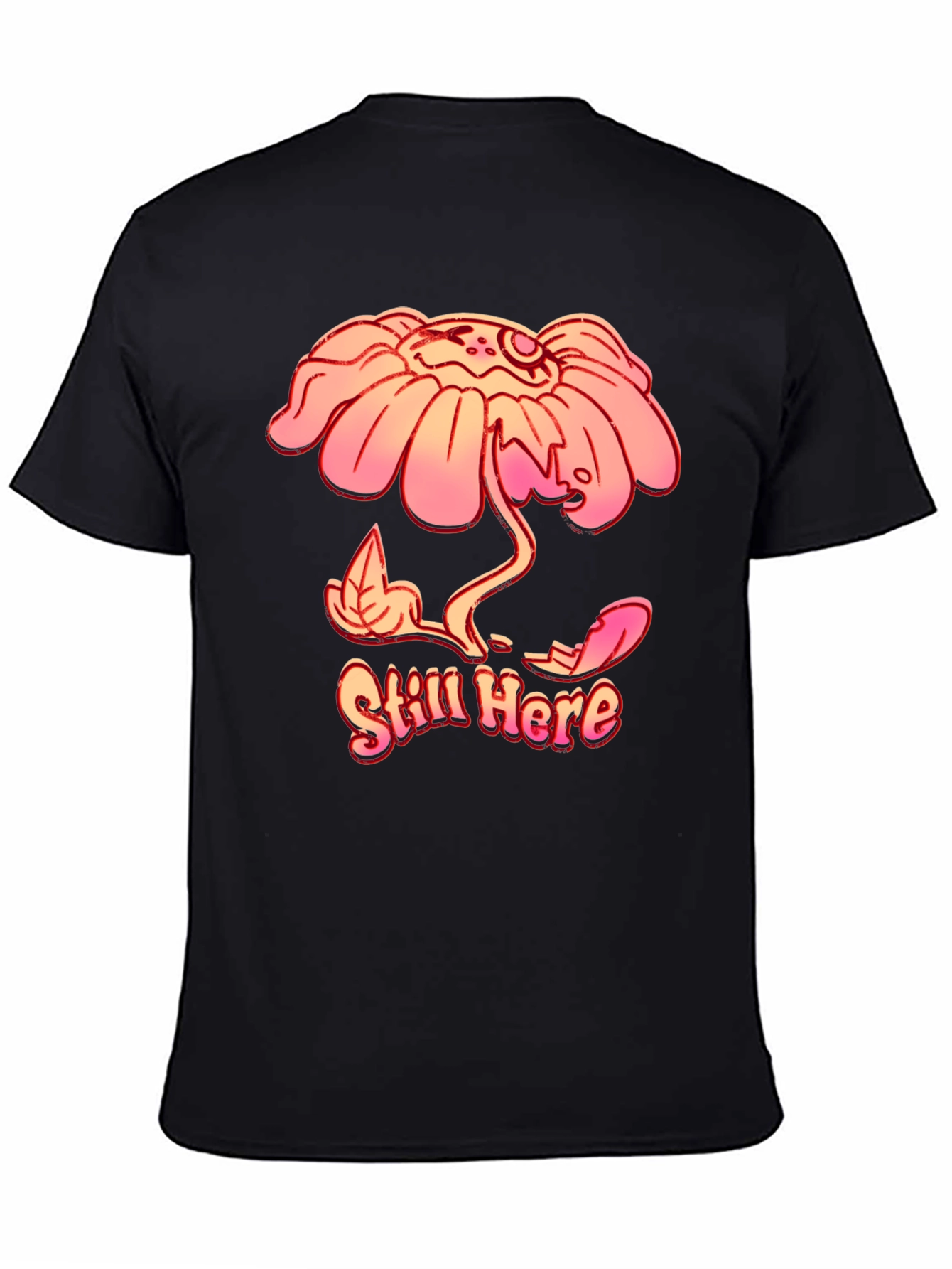 Still Here Graphic Print Black T-Shirt
