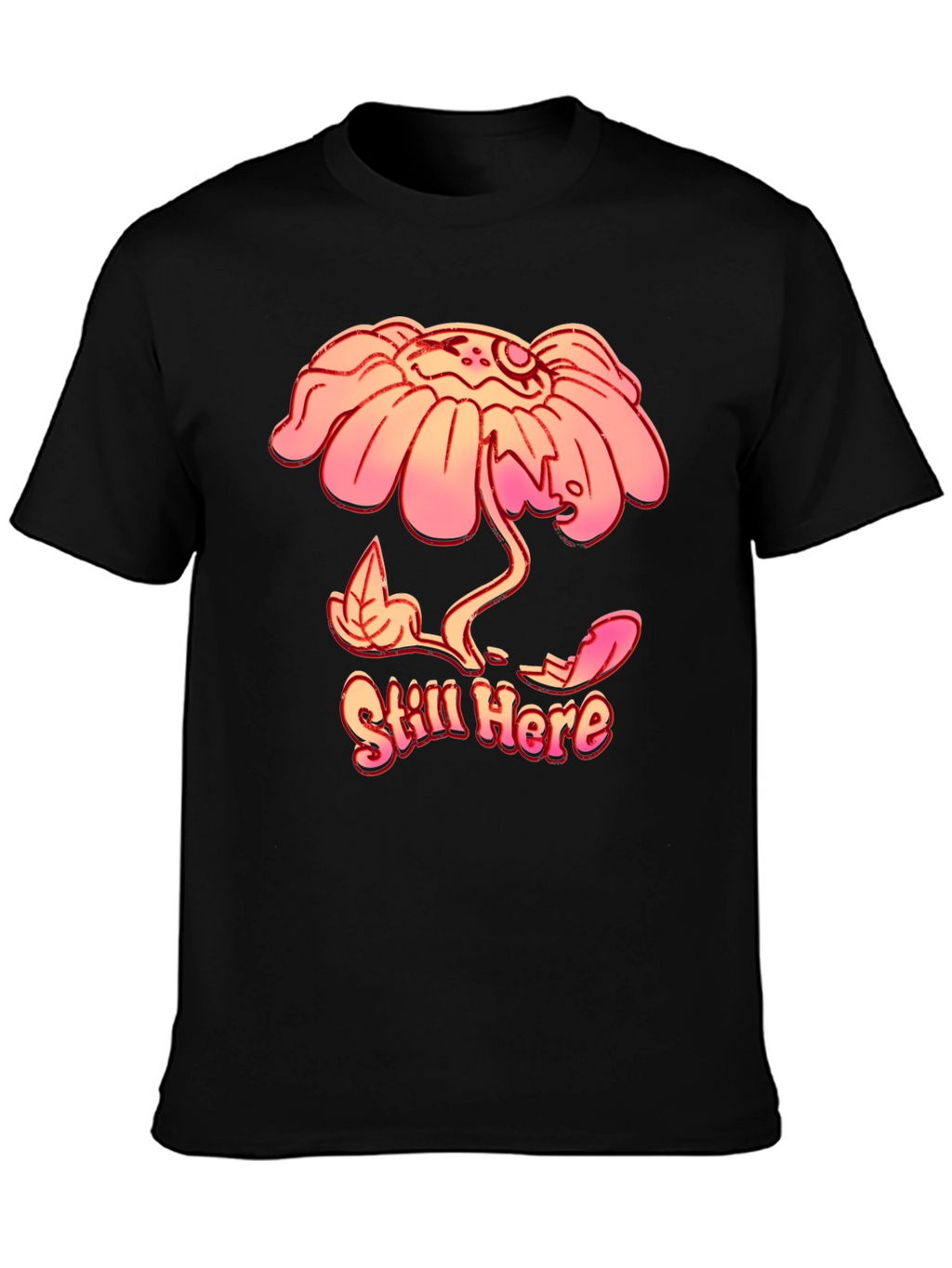 Still Here Graphic Print Black T-Shirt