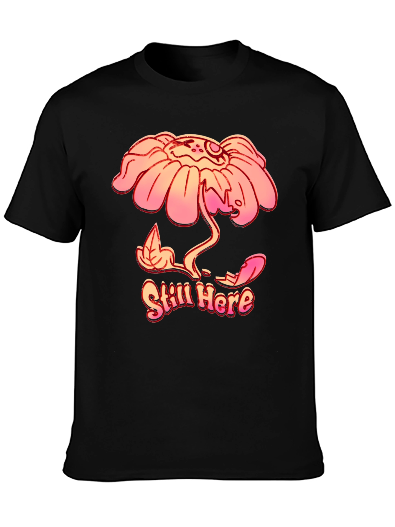 Still Here Graphic Print Black T-Shirt