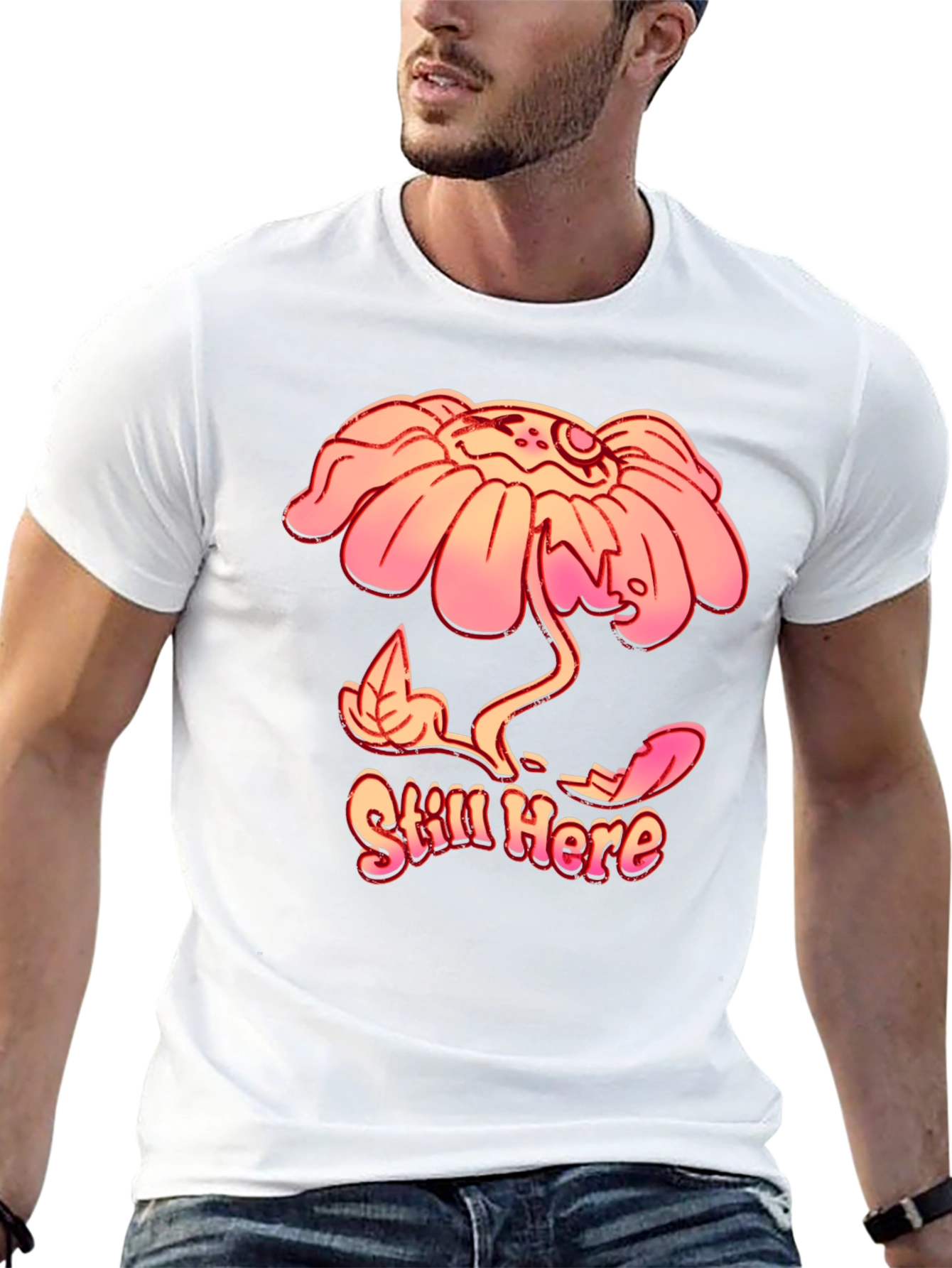 Still Here Graphic Print Black T-Shirt