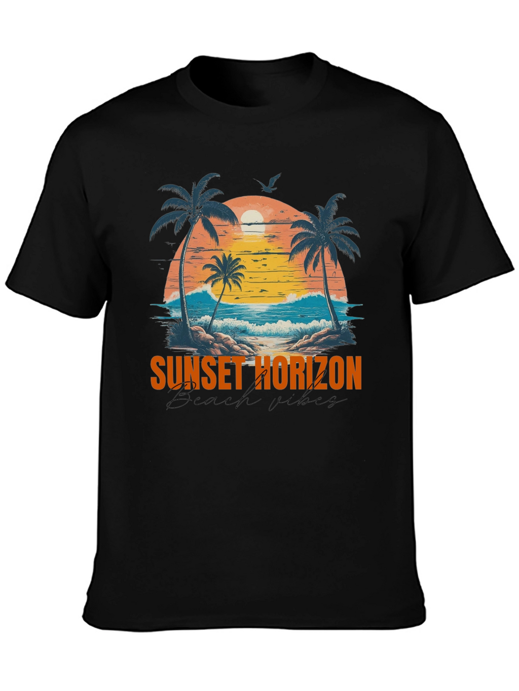 Sunset Horizon Beach Vibes Graphic T-Shirt