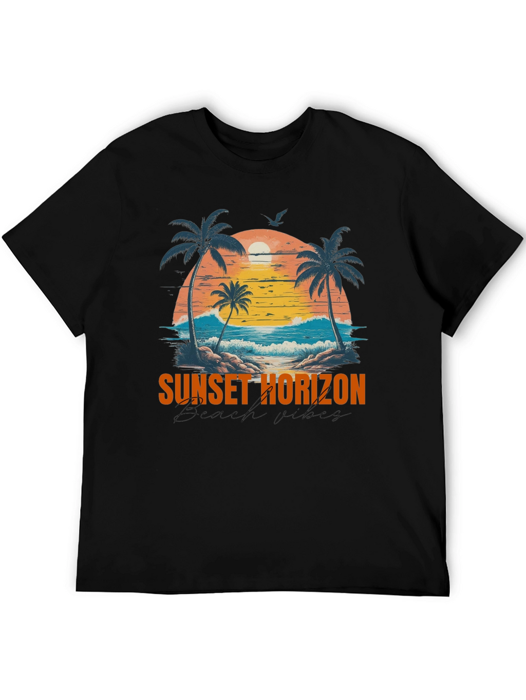 Sunset Horizon Beach Vibes Graphic T-Shirt
