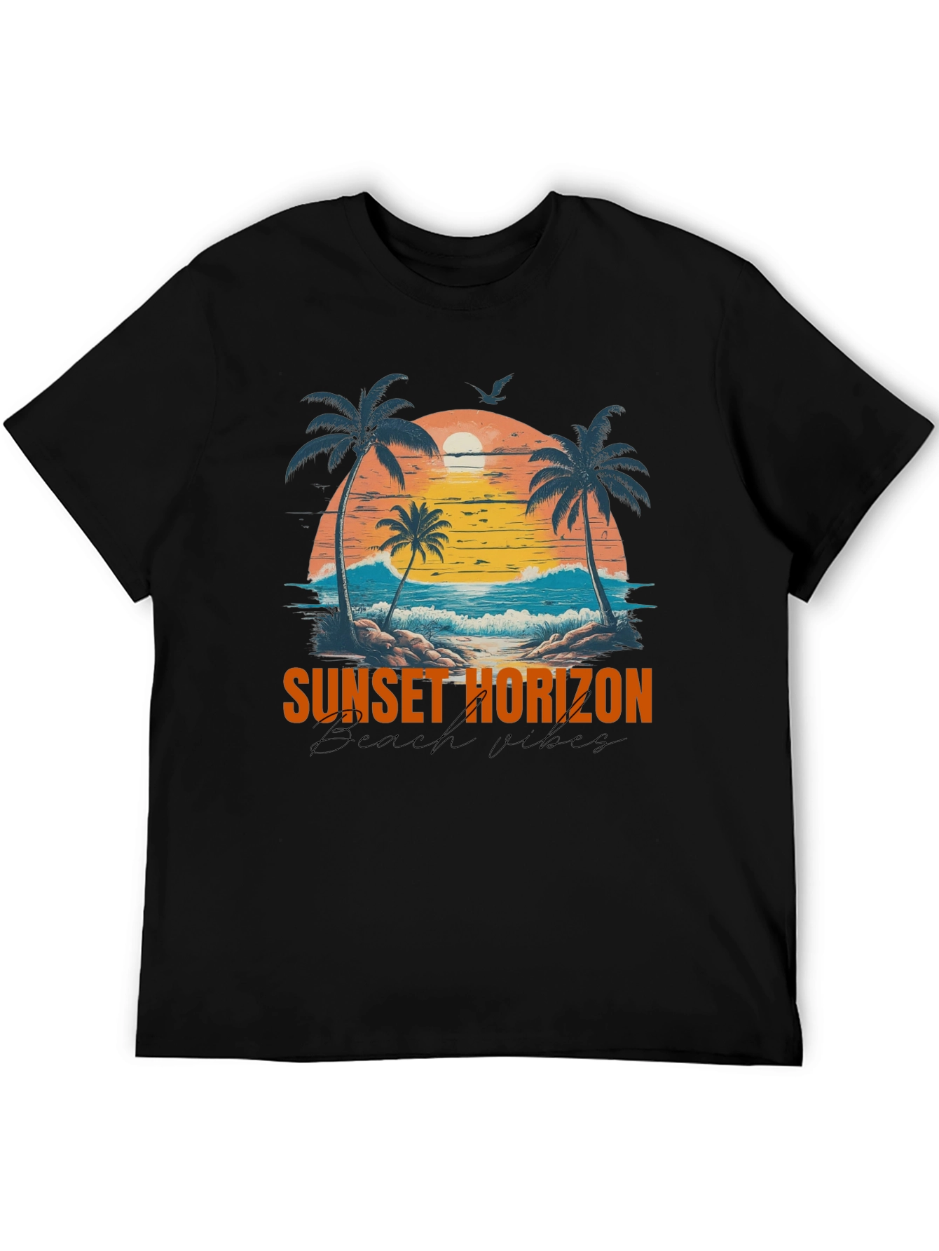 Sunset Horizon Beach Vibes Graphic T-Shirt