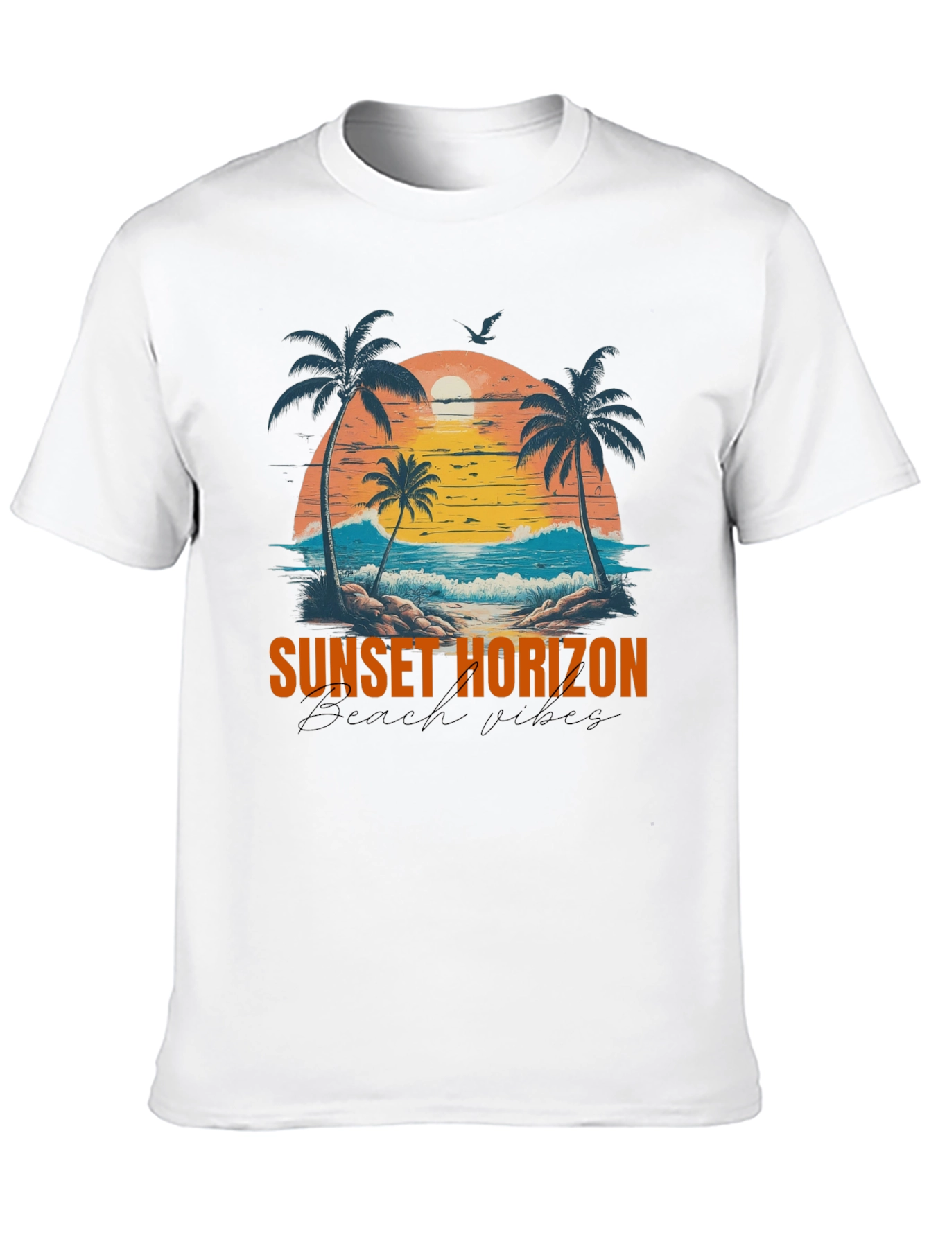 Sunset Horizon Beach Vibes Graphic T-Shirt