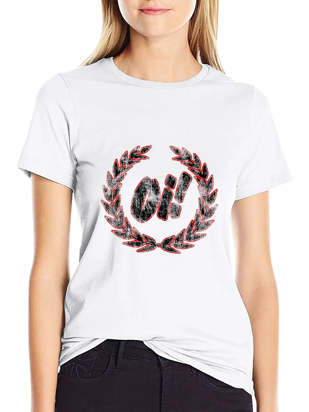 OI! Laurel Wreath Graphic T-Shirt - Black