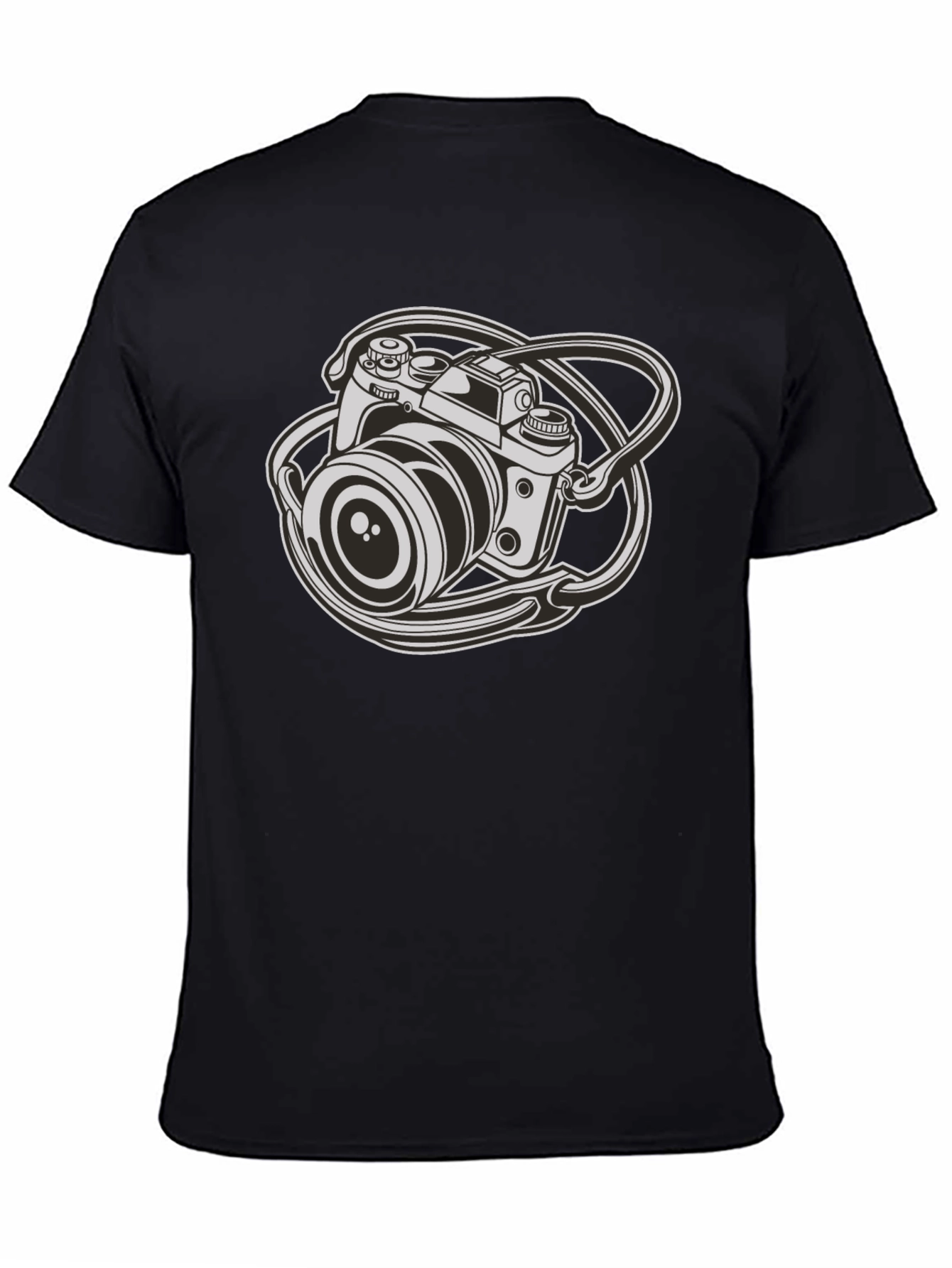 Vintage Camera Graphic T-Shirt - Black